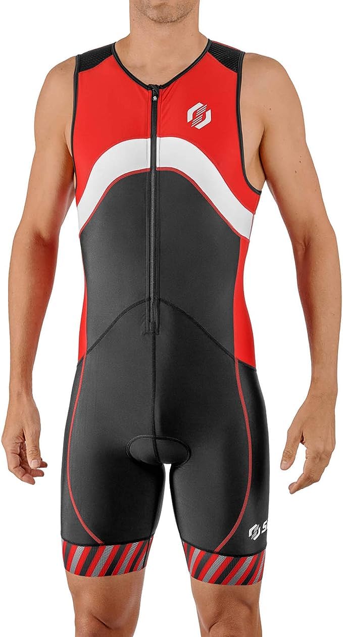 Men's Triathlon Suit - Premium Sleeveless Triathlon Gear with Quick-Dry Fabric & Large Back Pocket - Ideal for Triathlons, Cycling & Endurance Training