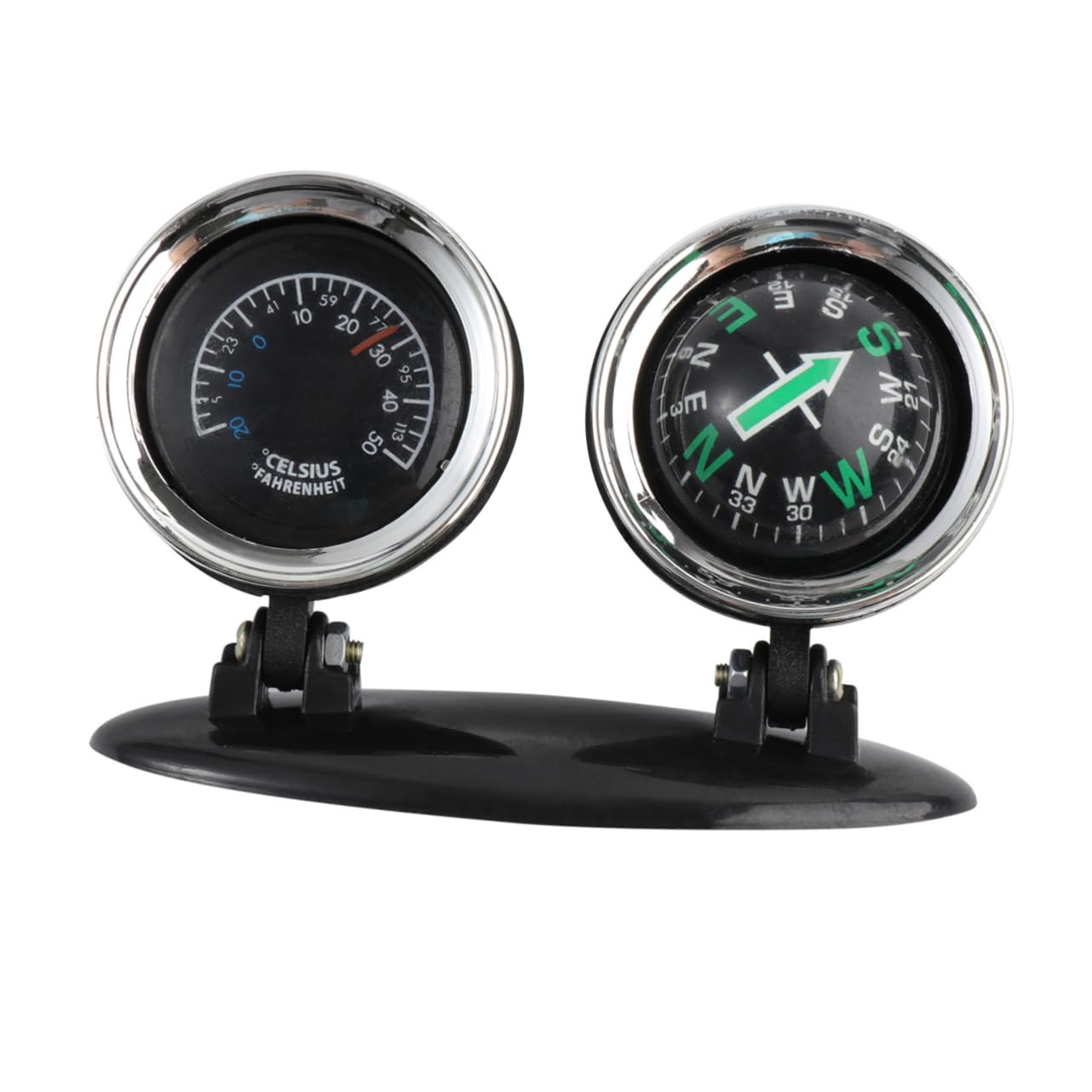 Car Compass & Thermometer - 360° Rotating Dashboard Guide Ball with Direction Indicator, Auto Accessories for Navigation & Temperature Monitoring - Perfect for Road Trips, Camping & Off-Road Adventures
