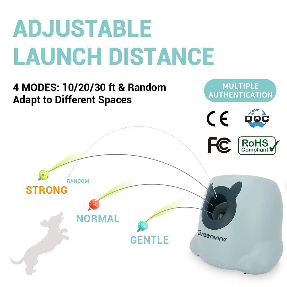 Automatic Dog Ball Launcher - Interactive Fetch Machine for Dogs with 6 Durable High-Bounce Balls | Perfect for Backyard Play, Training & Exercise | Great for Small, Medium & Large Dogs