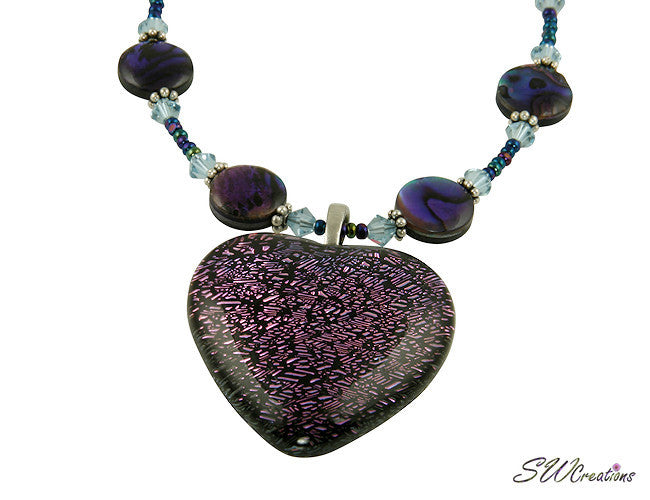 Elegant Purple Heart Beaded Necklace for Women - Handmade Bohemian Jewelry for Parties, Weddings & Special Occasions