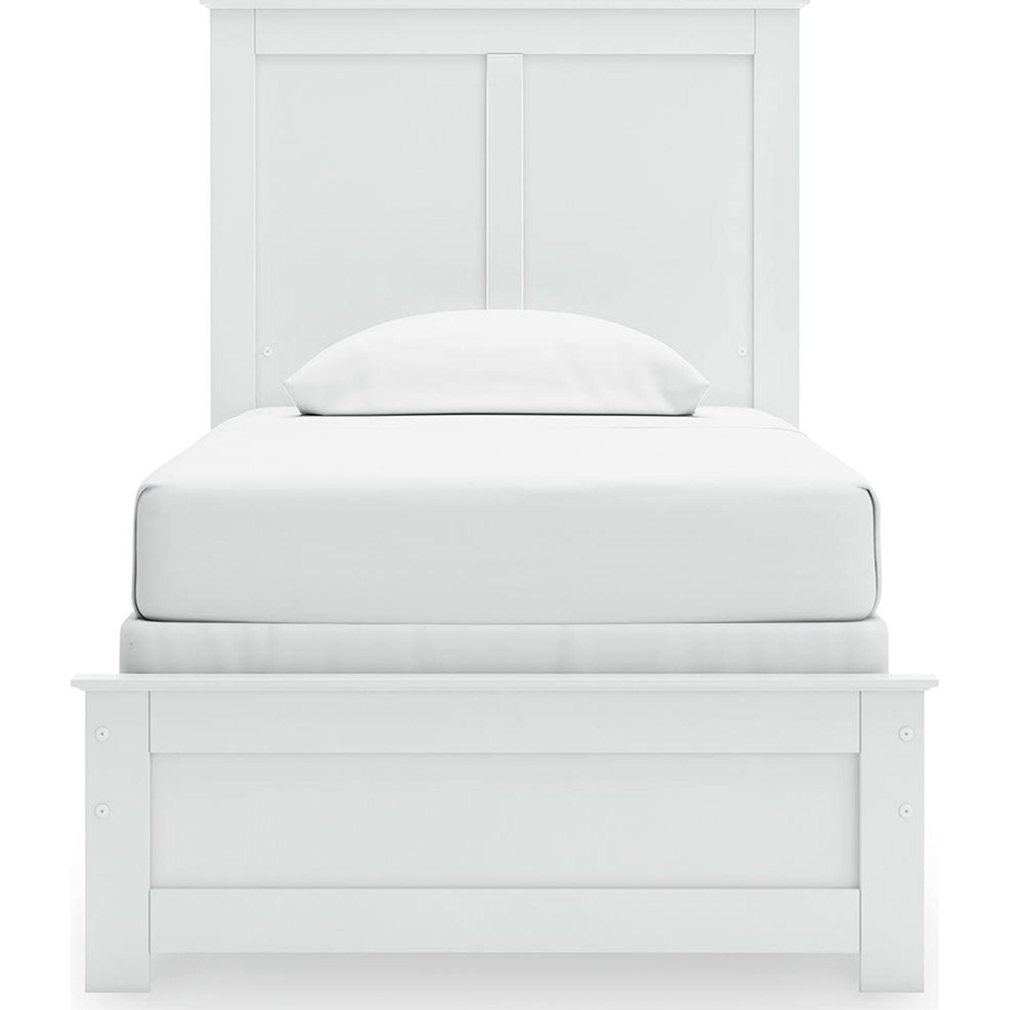 Bostwick Shoals Panel Bed - Queen Size White Wooden Bed Frame with Upholstered Headboard | Perfect for Modern Bedroom, Guest Room & Master Suite