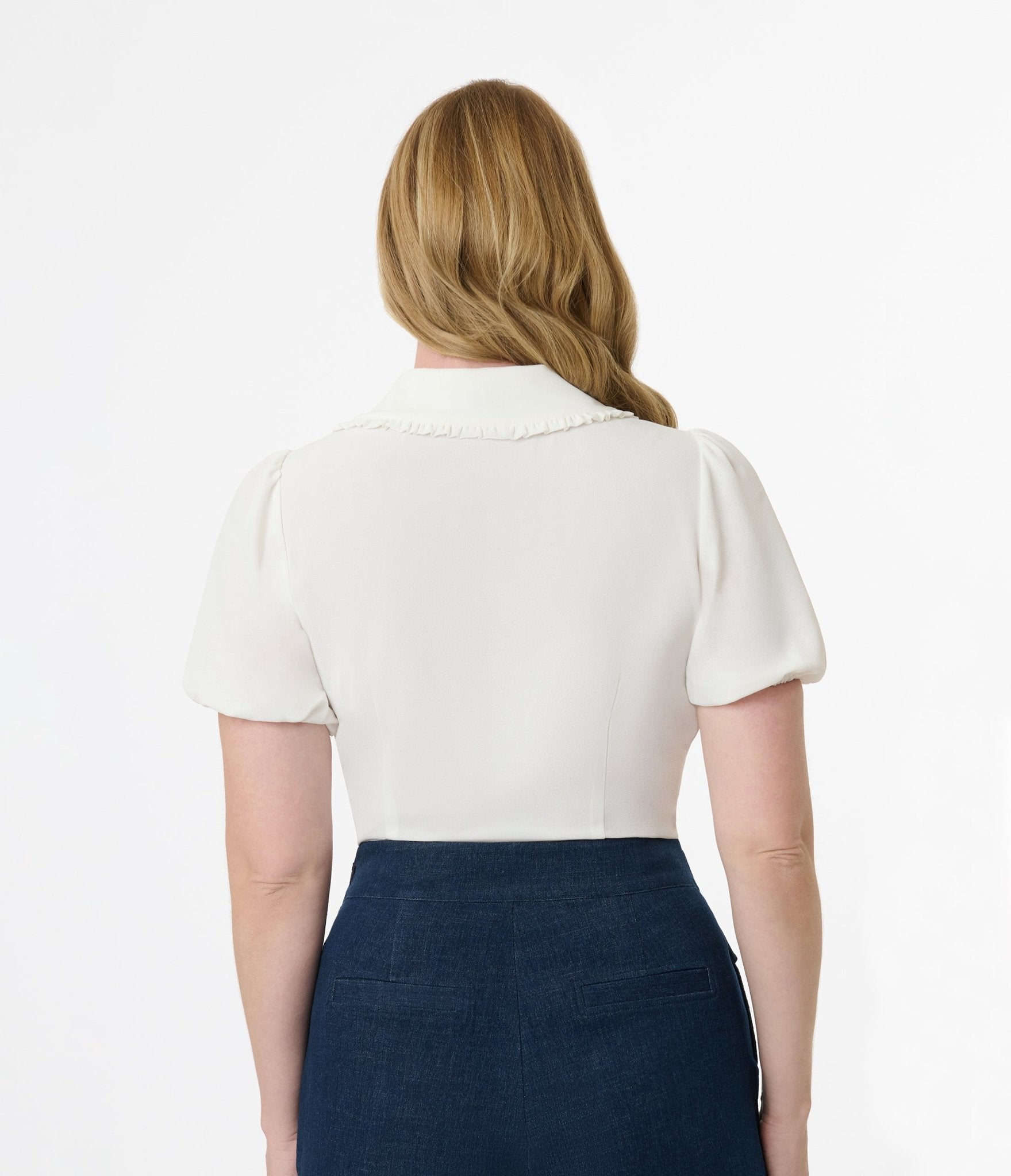 Vintage 1930s White Oversized Collar Blouse - Retro Fashion for Women | Perfect for Themed Parties, Historical Reenactments & Vintage Style Outfits