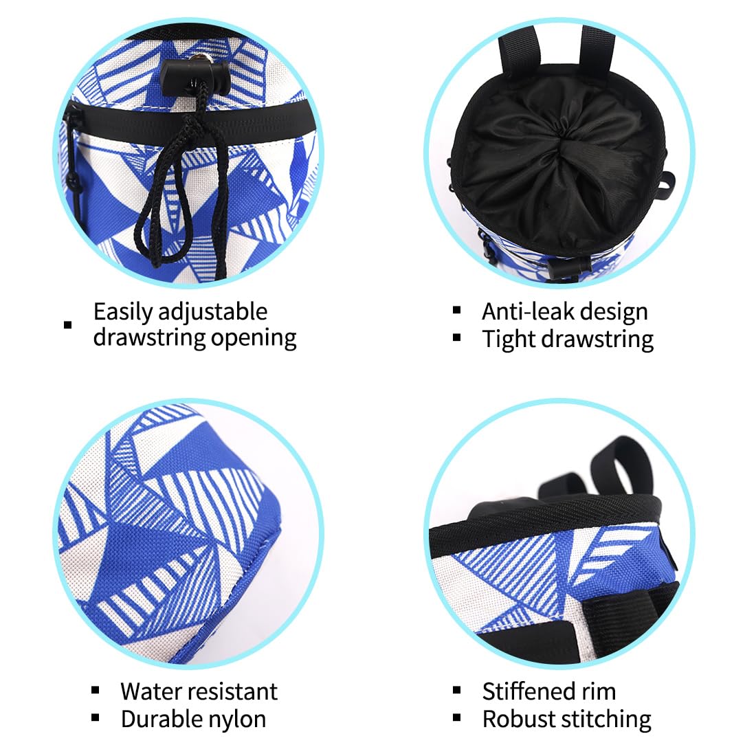 NewDoar Chalk Bag for Rock Climbing & Bouldering - Quick-Clip Belt, 2 Large Zippered Pockets - Durable Chalk Bucket for Indoor/Outdoor Climbing Gyms, Crag & Training - Essential Rock Climbing Gear & Equipment