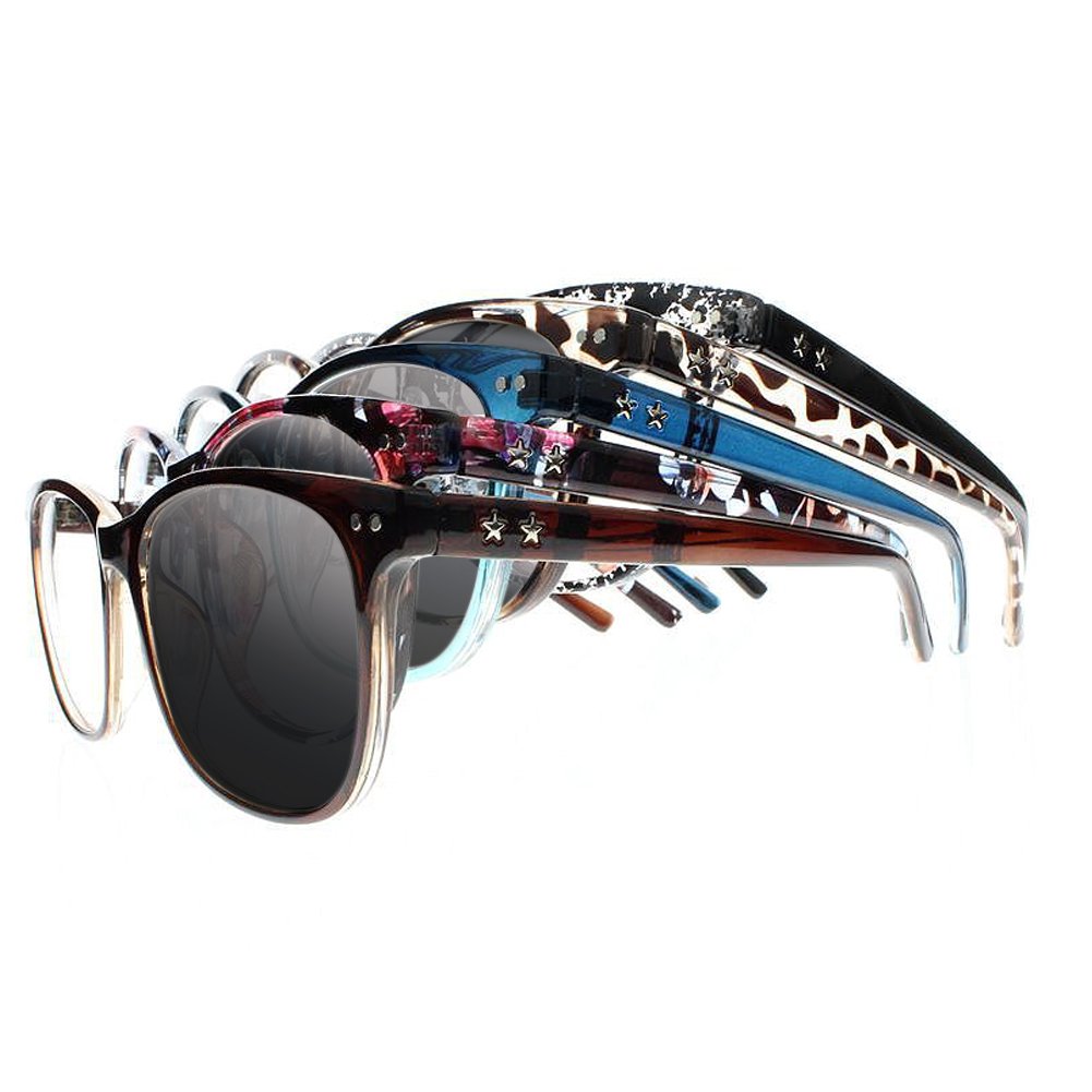 Photochromic Transition Oversized Star Pattern Nerd Sunglasses - Reading Glasses for Men & Women | Perfect for Outdoor Activities, Driving, and Fashion Accessories