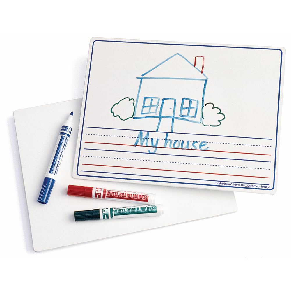 Excellerations Picture Story Lap Boards for Kids - Set of 10 | Double-Sided Dry Erase Whiteboards with Story Prompts | Perfect for Classroom Activities, Homeschooling & Creative Learning
