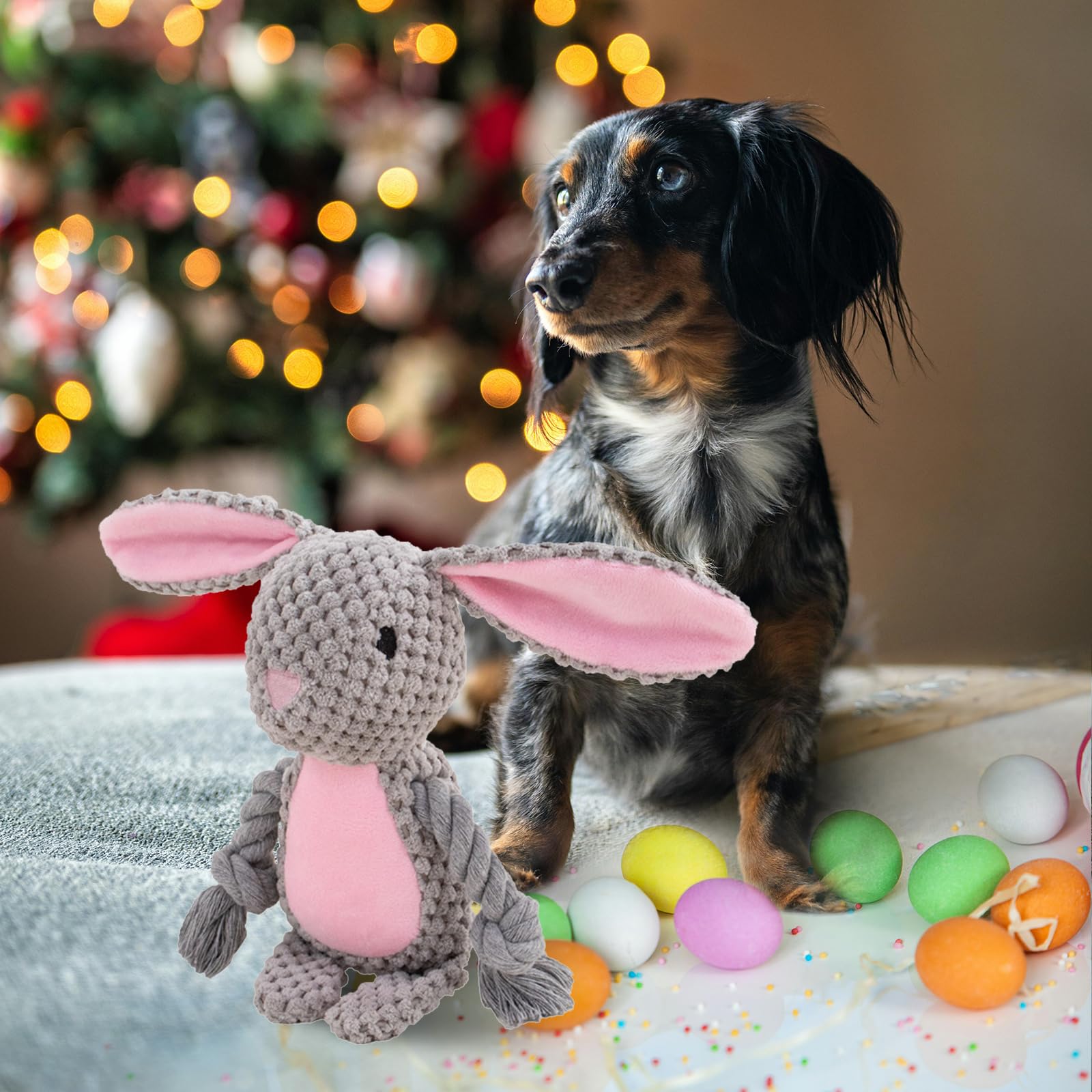 Easter Dog Toys - Squeaky Plush Bunny Egg Chew Toys for Small Dogs | Fun Easter Gifts for Pets, Interactive Play & Training Treats