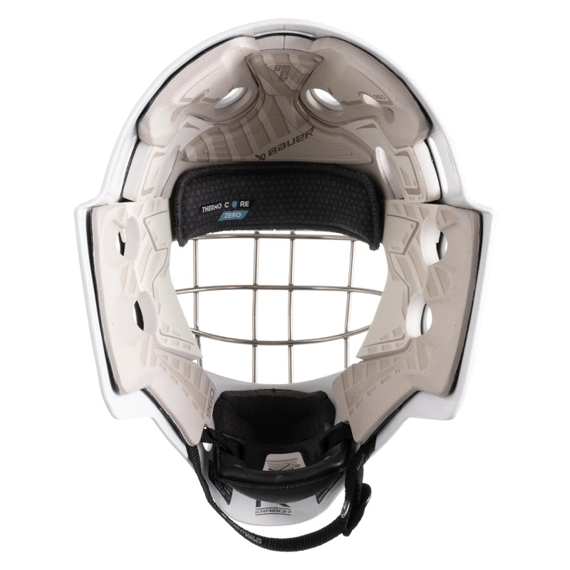 Bauer 960 Senior White Goalie Helmet - High-Performance Ice Hockey Goalie Mask for Professional & Amateur Players