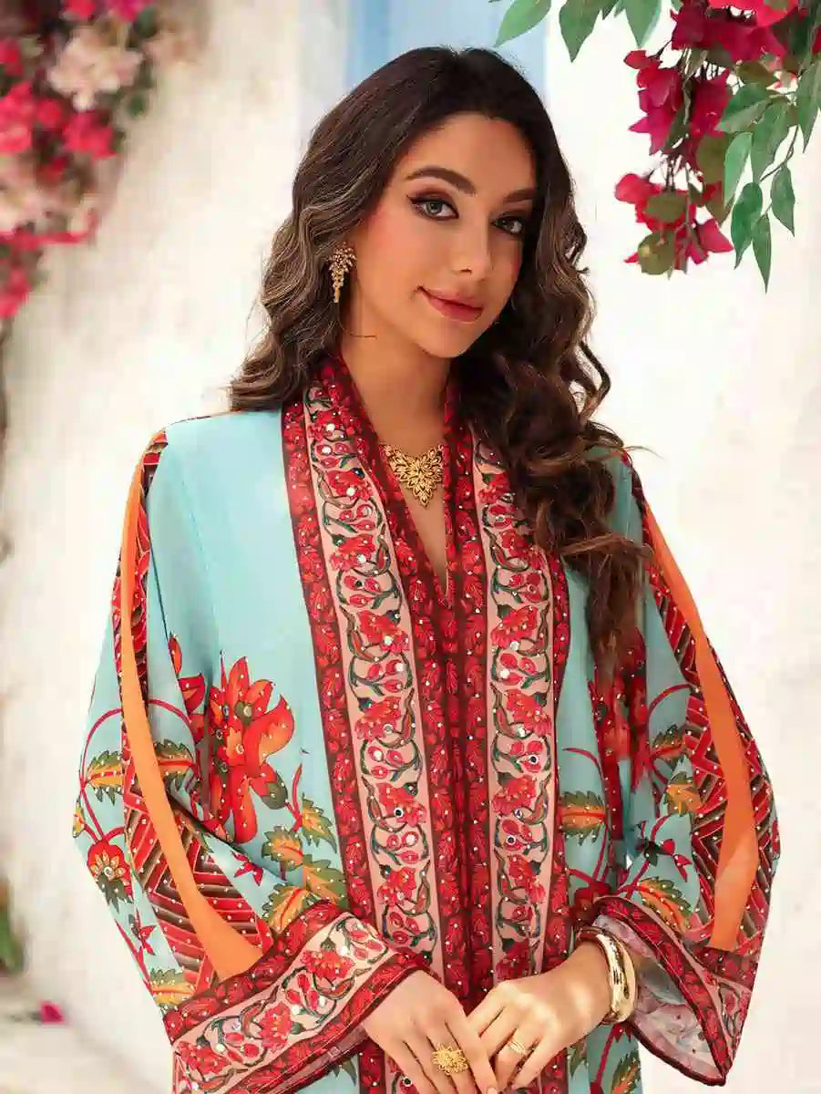 Urgarment Hotfix Rhinestone Mukhawar Eid Dress - Elegant Caftan Kaftan Jalabiya for Women #25476 | Perfect for Eid Celebrations, Weddings & Special Occasions