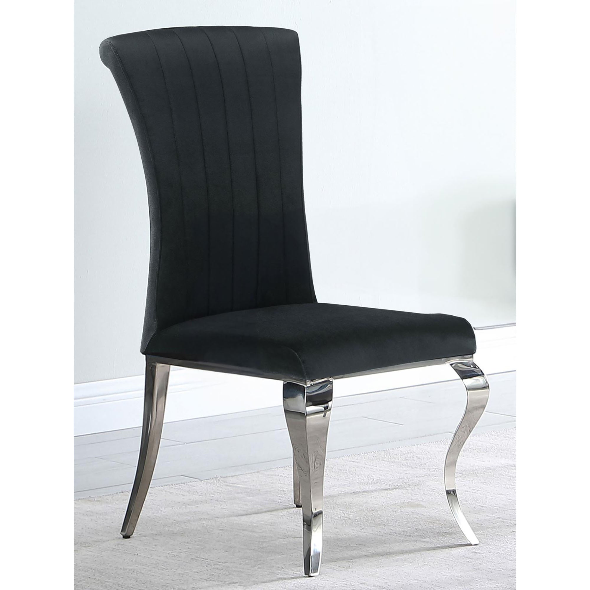 Modern Black Upholstered Dining Side Chairs Set of 4 - Comfortable Fabric Kitchen Chairs with Wooden Legs - Perfect for Dining Room, Kitchen, Office or Small Space Decor