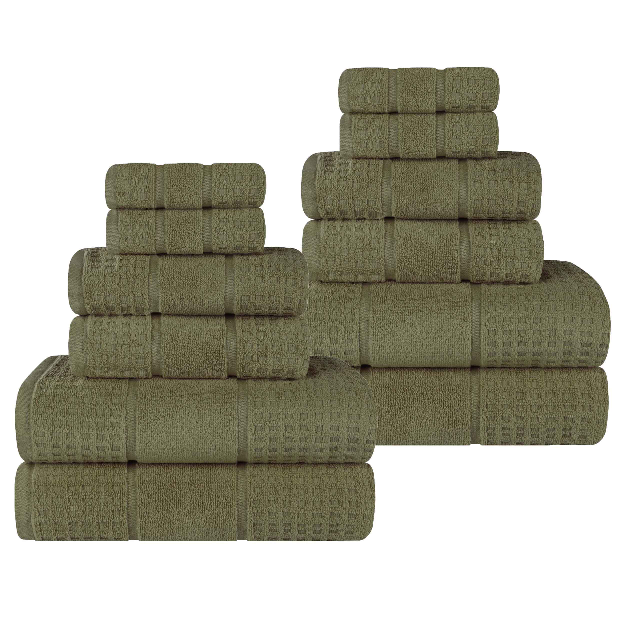 Premium 12-Piece Zero Twist Cotton Waffle Towel Set - Ultra Soft & Highly Absorbent Honeycomb Weave Bath Towels for Spa, Gym, and Luxury Home Use