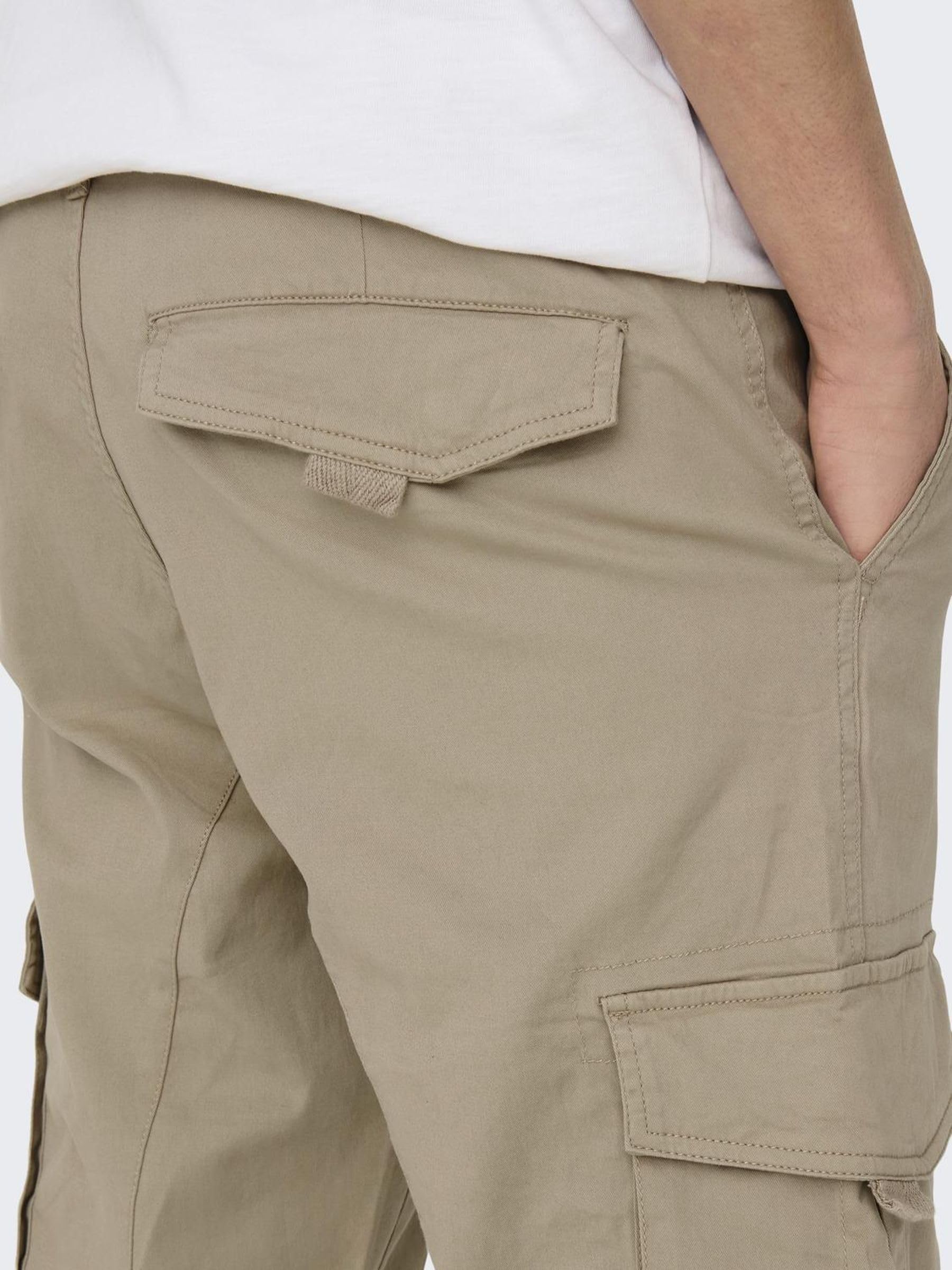ONLY & SONS Onsdean Life Tap Cargo Pants 0032 - Men's Casual Cargo Pants with Multiple Pockets | Perfect for Outdoor Activities, Hiking, and Everyday Wear