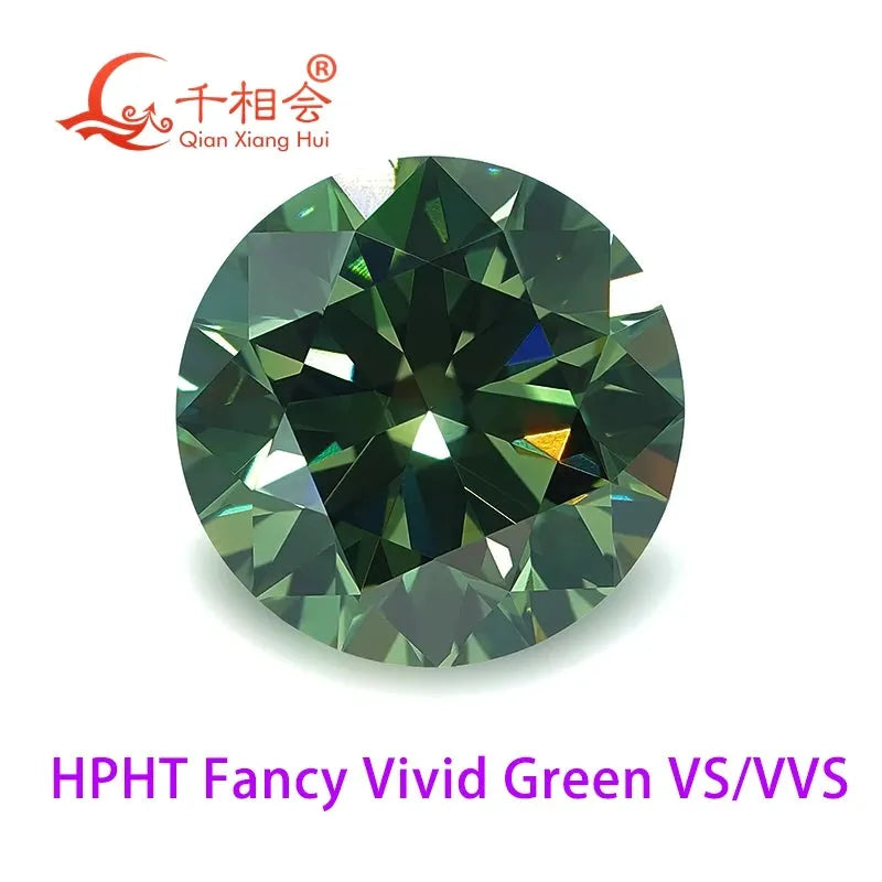 1.20ct Lab Grown HPHT Diamond - Fancy Vivid Green VVS1 Round Loose Stone with GEMID Certificate | Perfect for Engagement Rings & Fine Jewelry