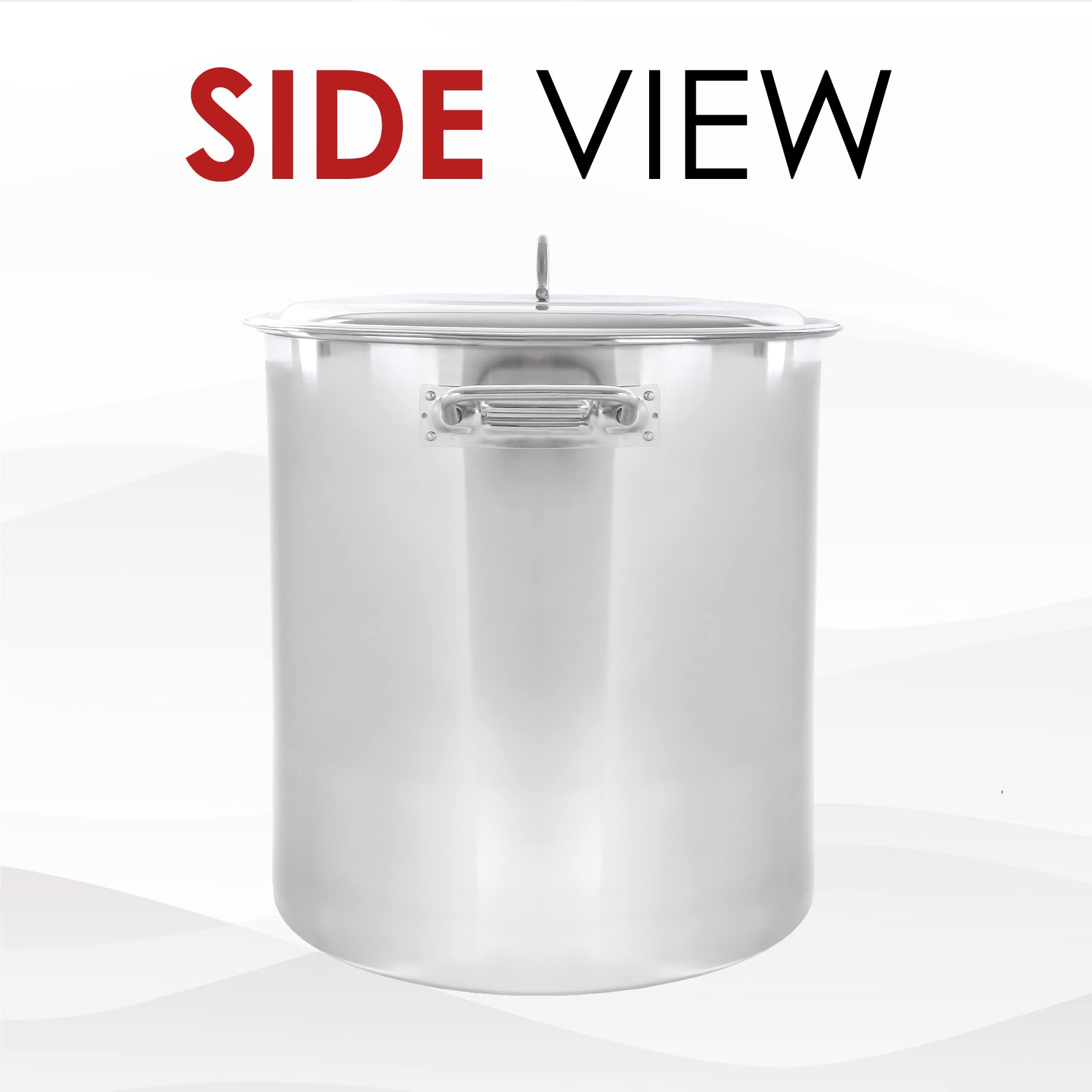 50 Quart Stainless Steel Stock Pot - Heavy Duty Commercial Cooking Pot for Soups, Stews & Pasta - Restaurant & Home Kitchen Use