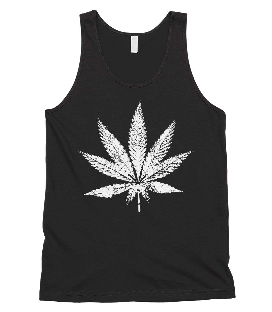 Men's White Cannabis Leaf 420 Graphic Tank Top - Cool & Comfortable Weed-Themed Shirt for Festivals, Concerts & Casual Wear