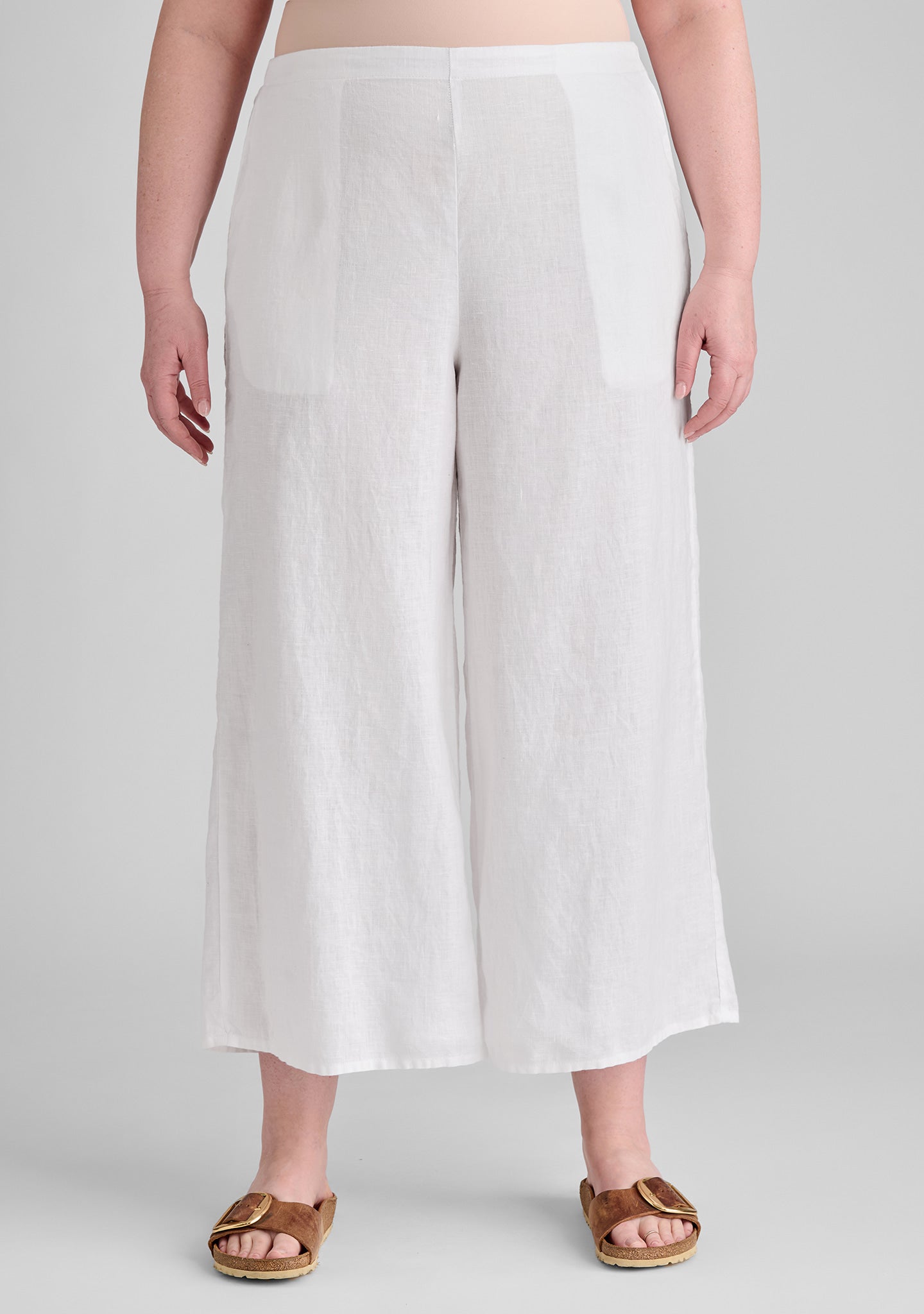 Sociable Flood Wide Leg Linen Pants for Women - Breathable Summer Casual Pants | Beach Vacation, Yoga, Lounge Wear