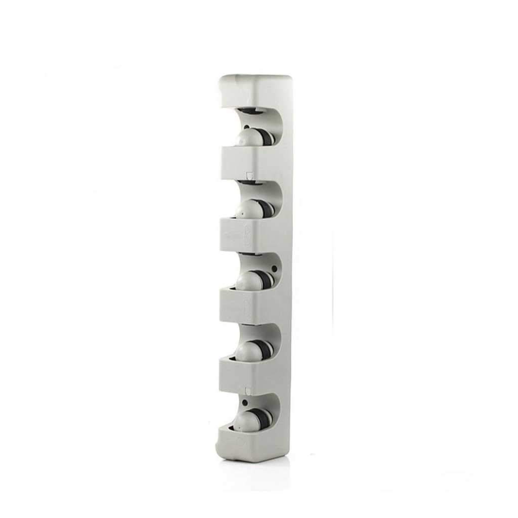 CHYSP 5-Position Wall Mounted Kitchen Organizer - Heavy Duty ABS Storage Shelf for Mops, Brooms & Brushes | Space Saving Home Organization Solution for Kitchen, Garage & Utility Room