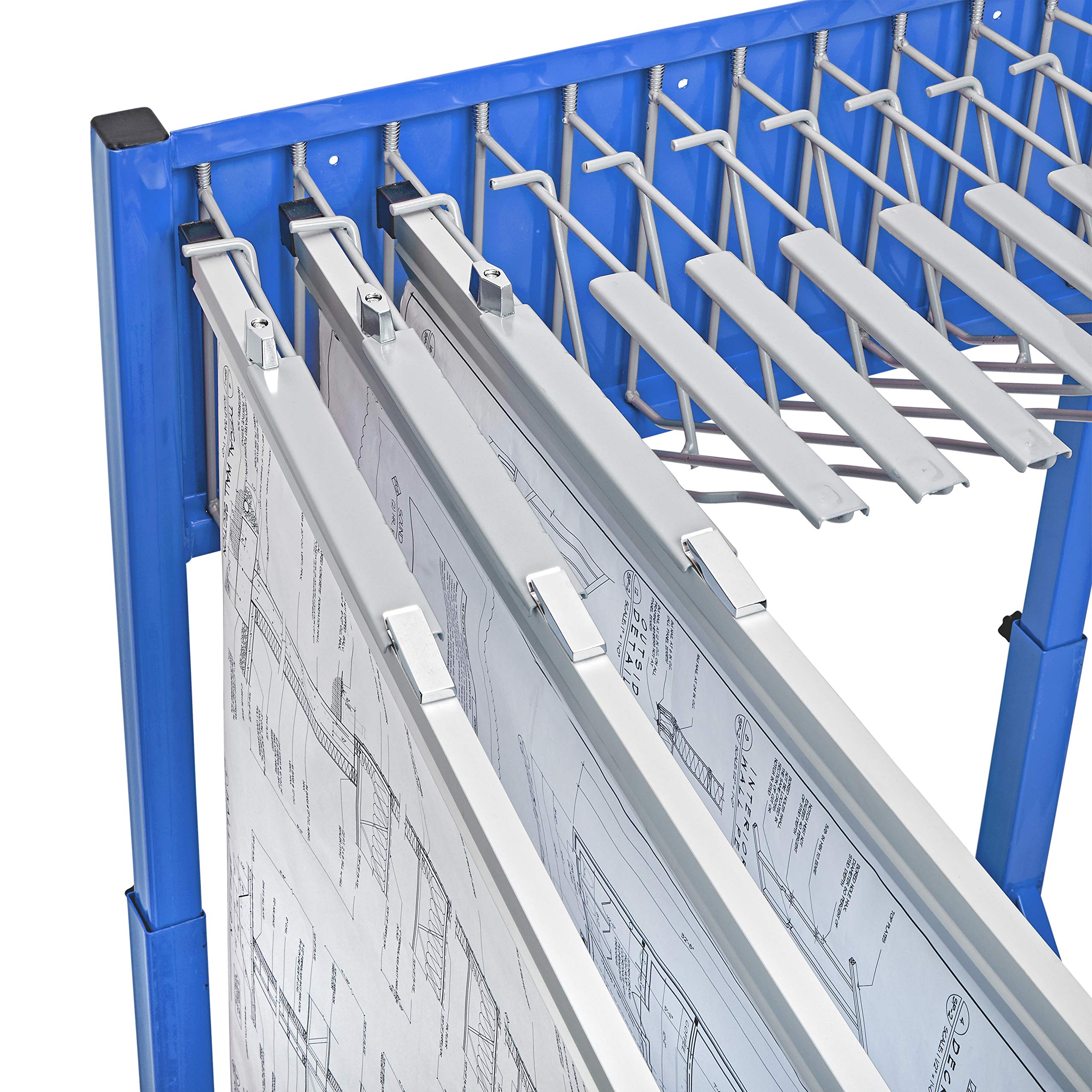 Adir Mobile Blueprint Holder - Heavy Duty Construction Plan Rack, Wall Mounted Map Organizer & Poster Display Stand for Jobsite, Office & Home Use - Perfect for Architects, Engineers & Contractors (Without Clamps)
