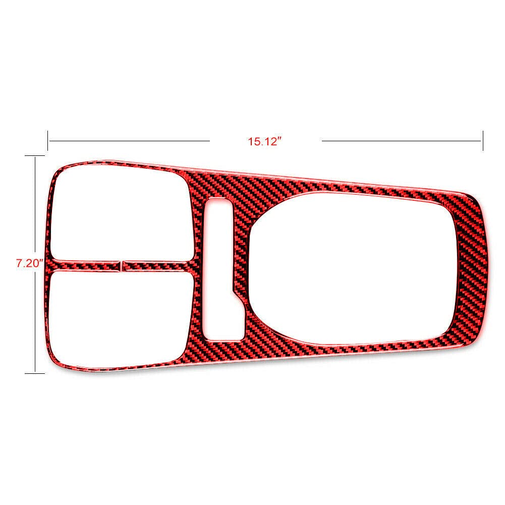 Red Carbon Fiber Transmission Panel Frame Trim for 2010-2015 Chevrolet Camaro - Interior Upgrade Accessories for Enhanced Style & Protection (Perfect for Car Shows, Racing Events & Daily Driving)