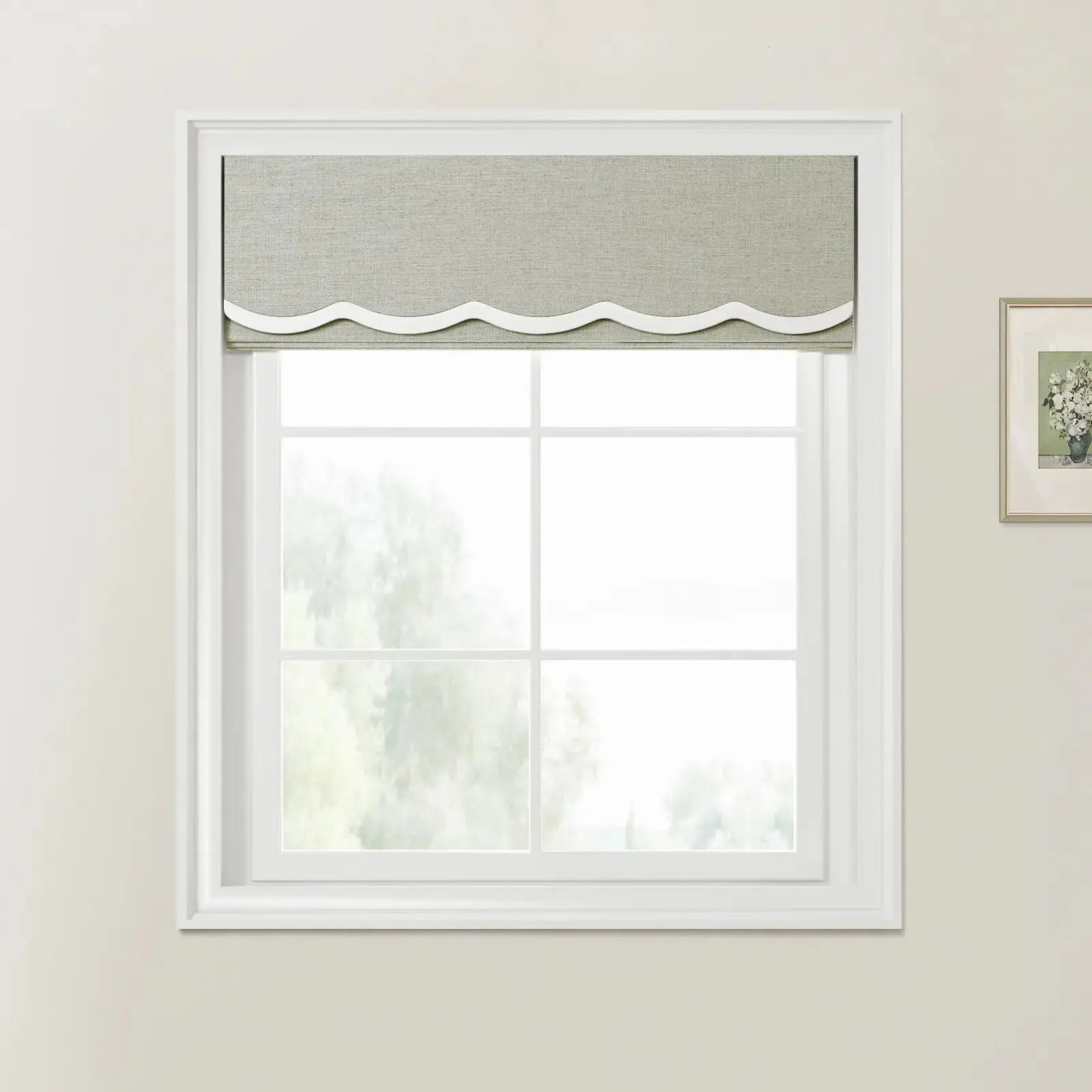 Custom Valanced Day & Night Roman Shade with Cord Lift - Blackout Window Treatment for Bedroom & Living Room