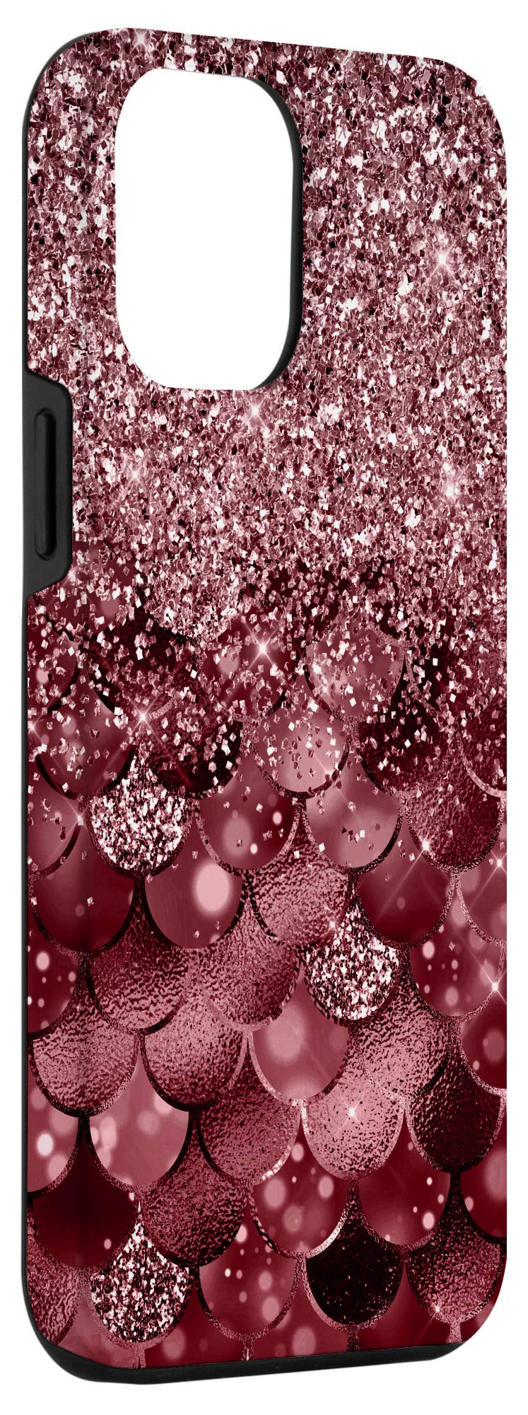 iPhone 12 Pro Max Case - Burgundy Ombre Mermaid Design Protective Cover | Slim Fit Shockproof Phone Case for Women & Men | Perfect for Work, Travel & Everyday Use