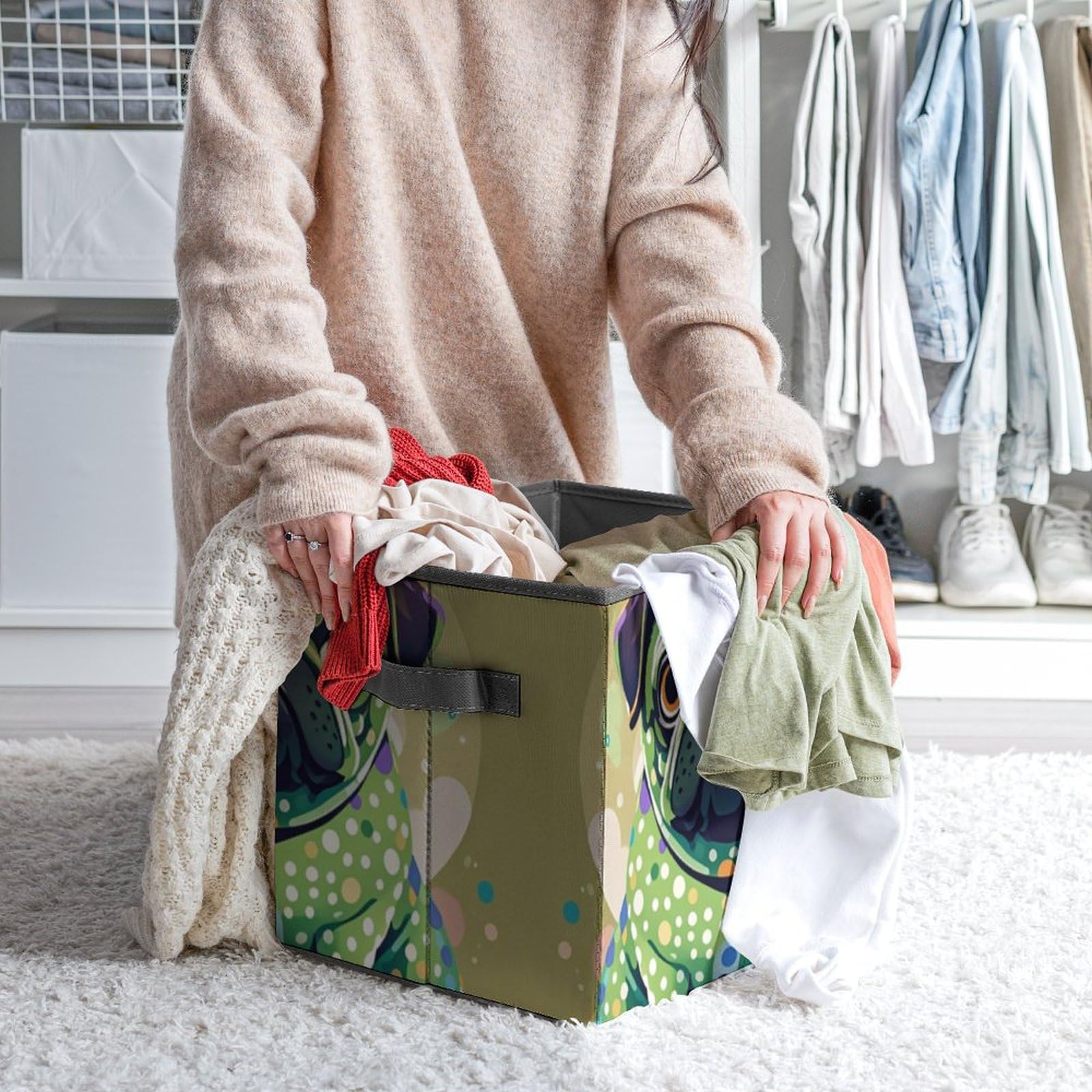 Large Collapsible Storage Bins with Handles - 10.6