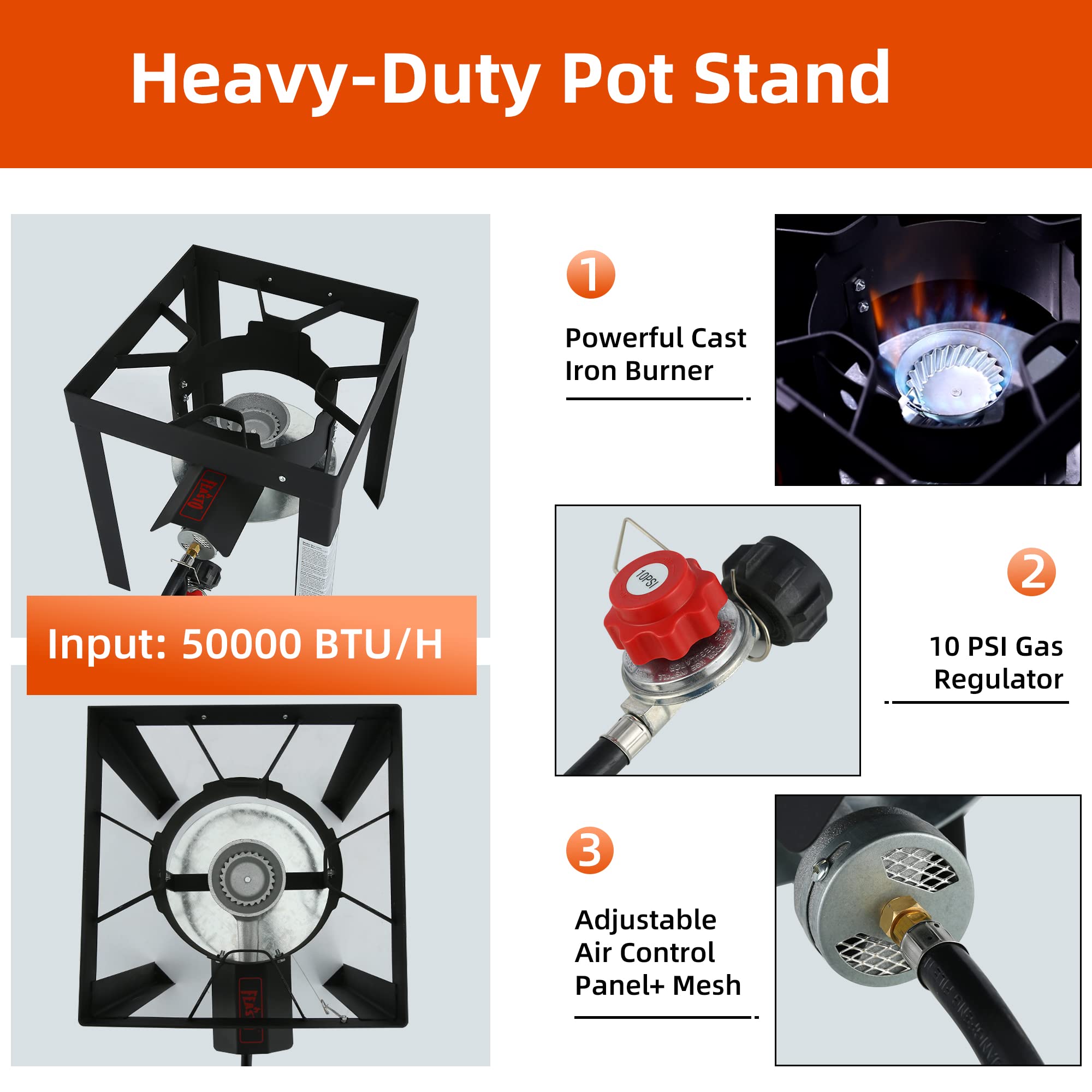 30QT Turkey Fryer & Fish Fryer Set with Basket - CSA Certified Outdoor Cooking Kit, 50,000 BTU Propane Burner for Thanksgiving, Camping & Backyard BBQs - Perfect for Deep Frying Turkey, Seafood & Chicken