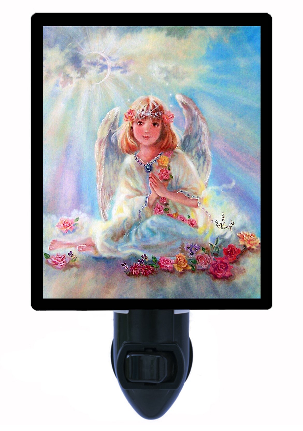 Angel on a Cloud Night Light - Religious LED Night Light for Kids Room, Nursery, Bedroom Decor & Prayer Space