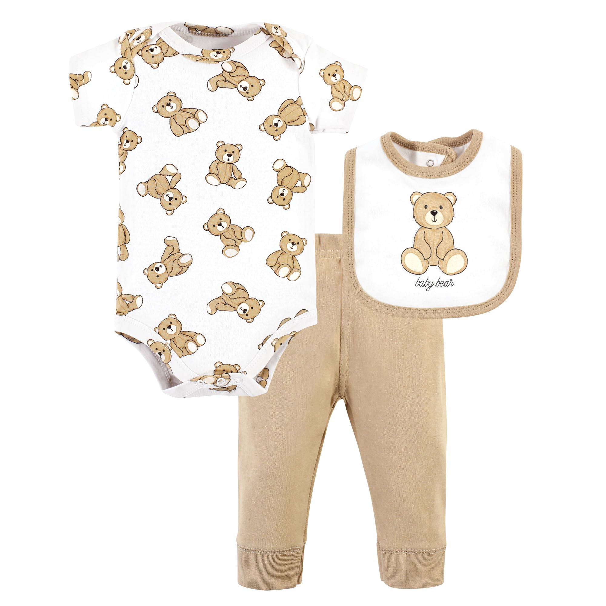 Hudson Baby Cotton Bodysuit Set - Unisex Outfit with Bib for Newborns & Infants
