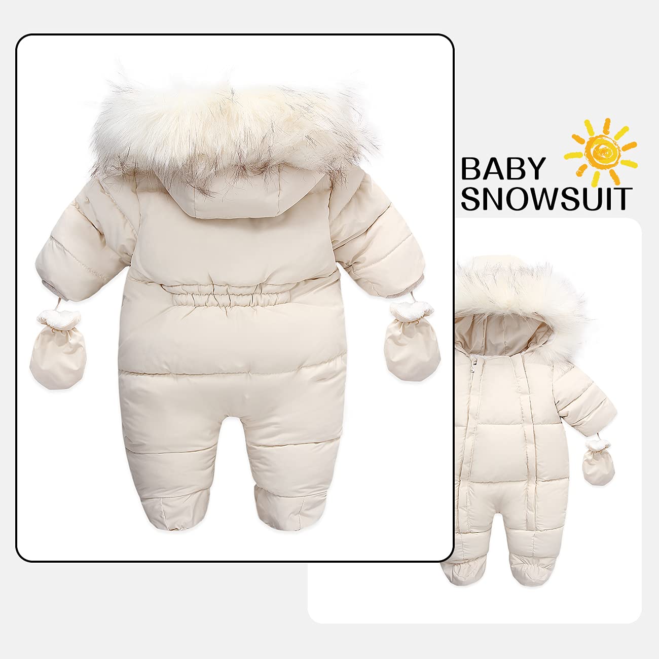 Baby Winter Snowsuit - Warm Toddler Jacket & Hooded Jumpsuit for Boys & Girls | Outdoor Play, Snow Day & Cold Weather Protection