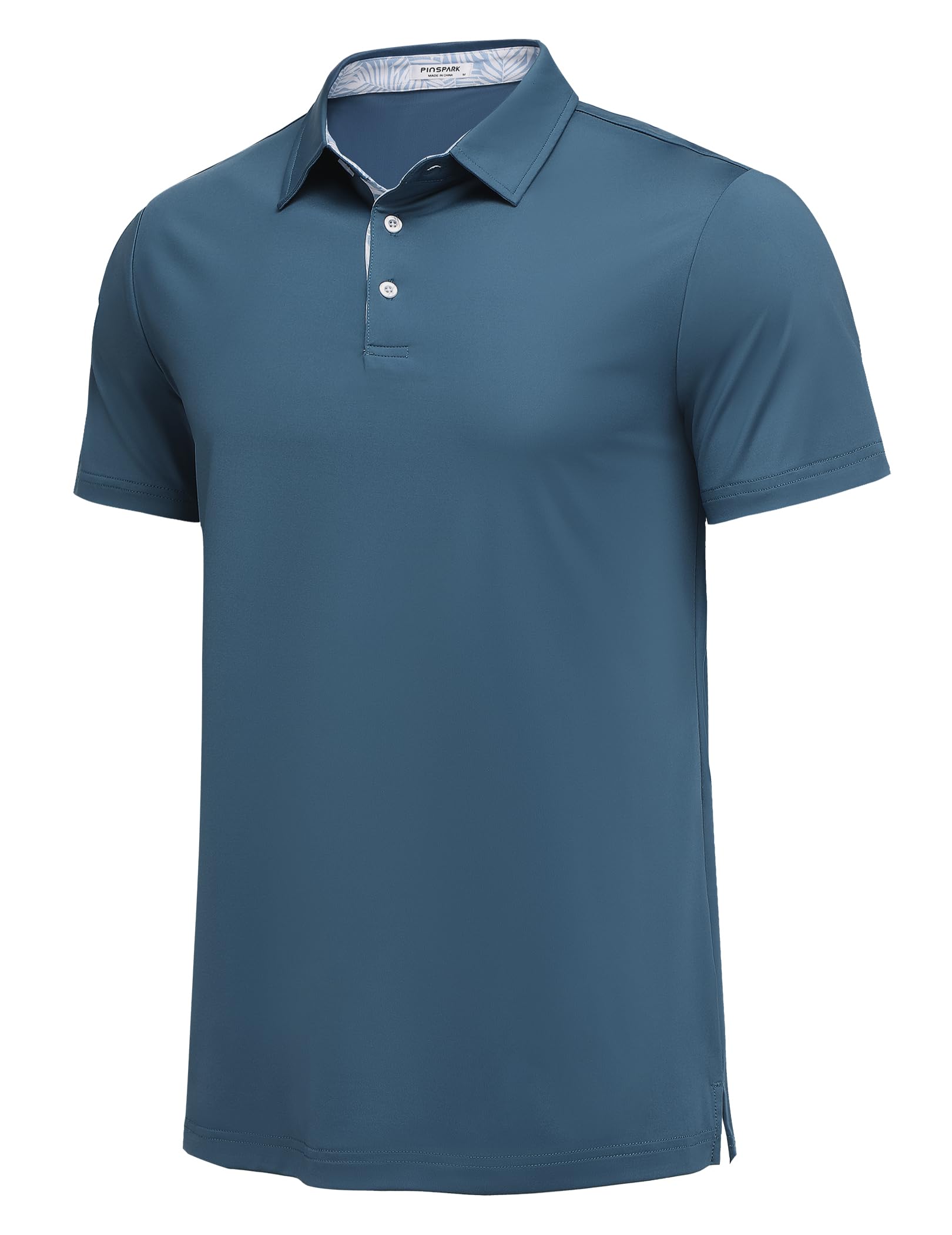 **PINSPARK Men's Moisture-Wicking Polo Shirts - Short Sleeve Quick-Dry Performance Golf & Casual Shirts for Men - Perfect for Golf, Work & Outdoor Activities**