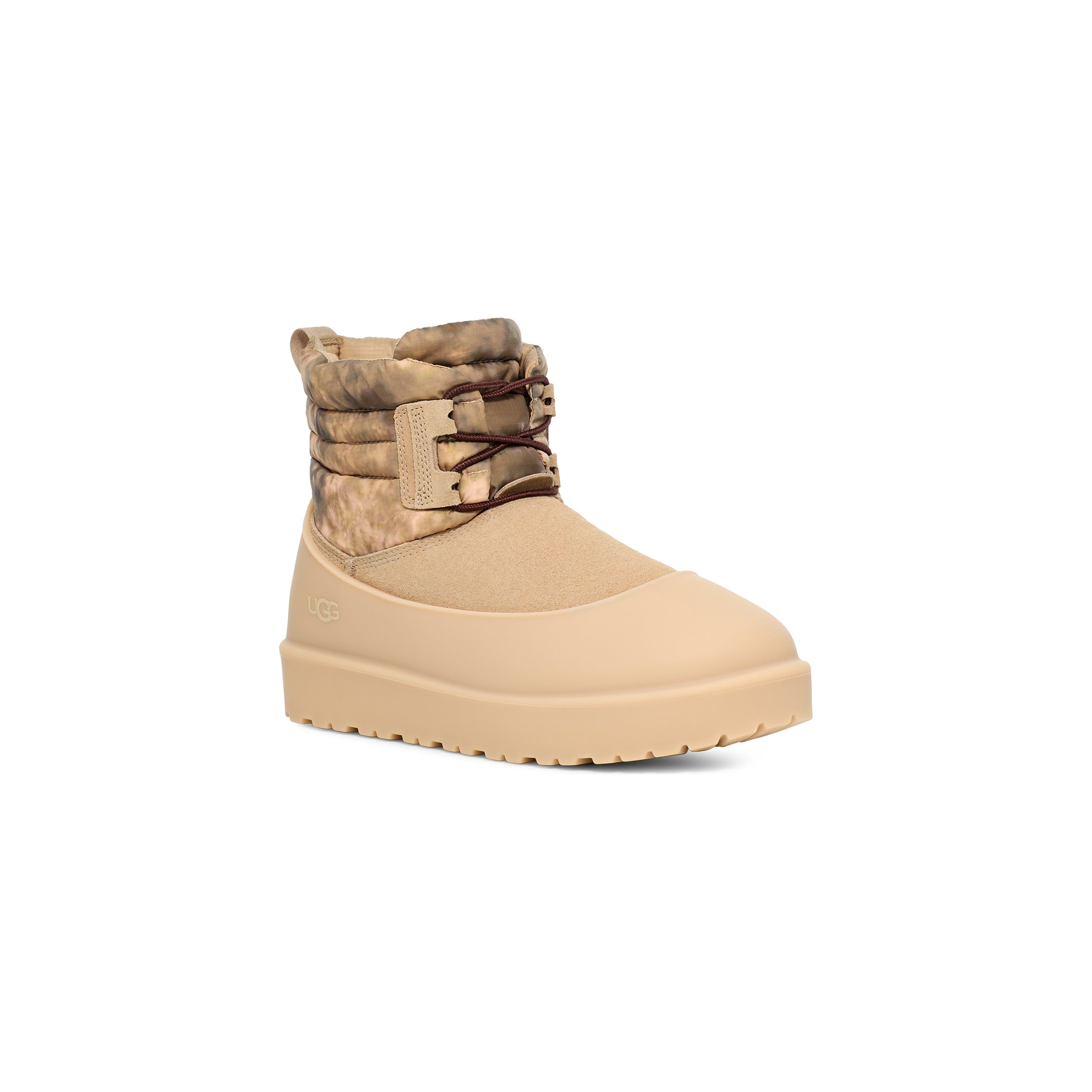 UGG Men's Classic Mini Lace Weather Smokescreen Boots in Mustard Seed - Warm Winter Shoes for Outdoor Hiking & Casual Wear
