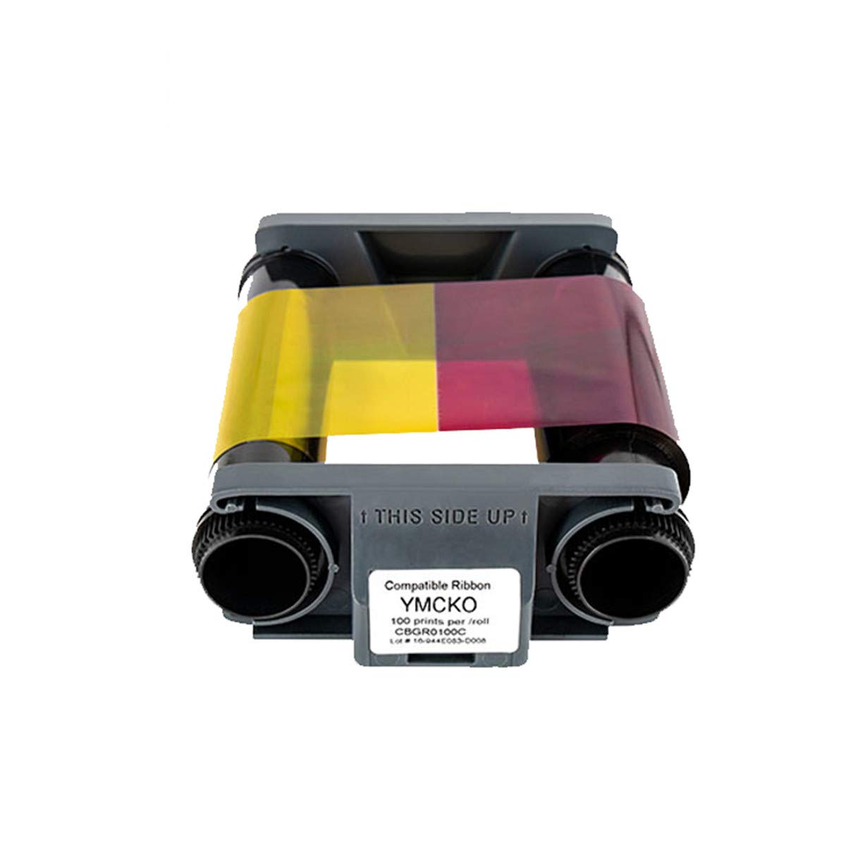 Compatible CBGR0100C YMCKO Ribbon Tape for Evolis Badgy 100 & 200 Printers - 100 Images | Ideal for ID Card Printing, Security Badges & Office Use