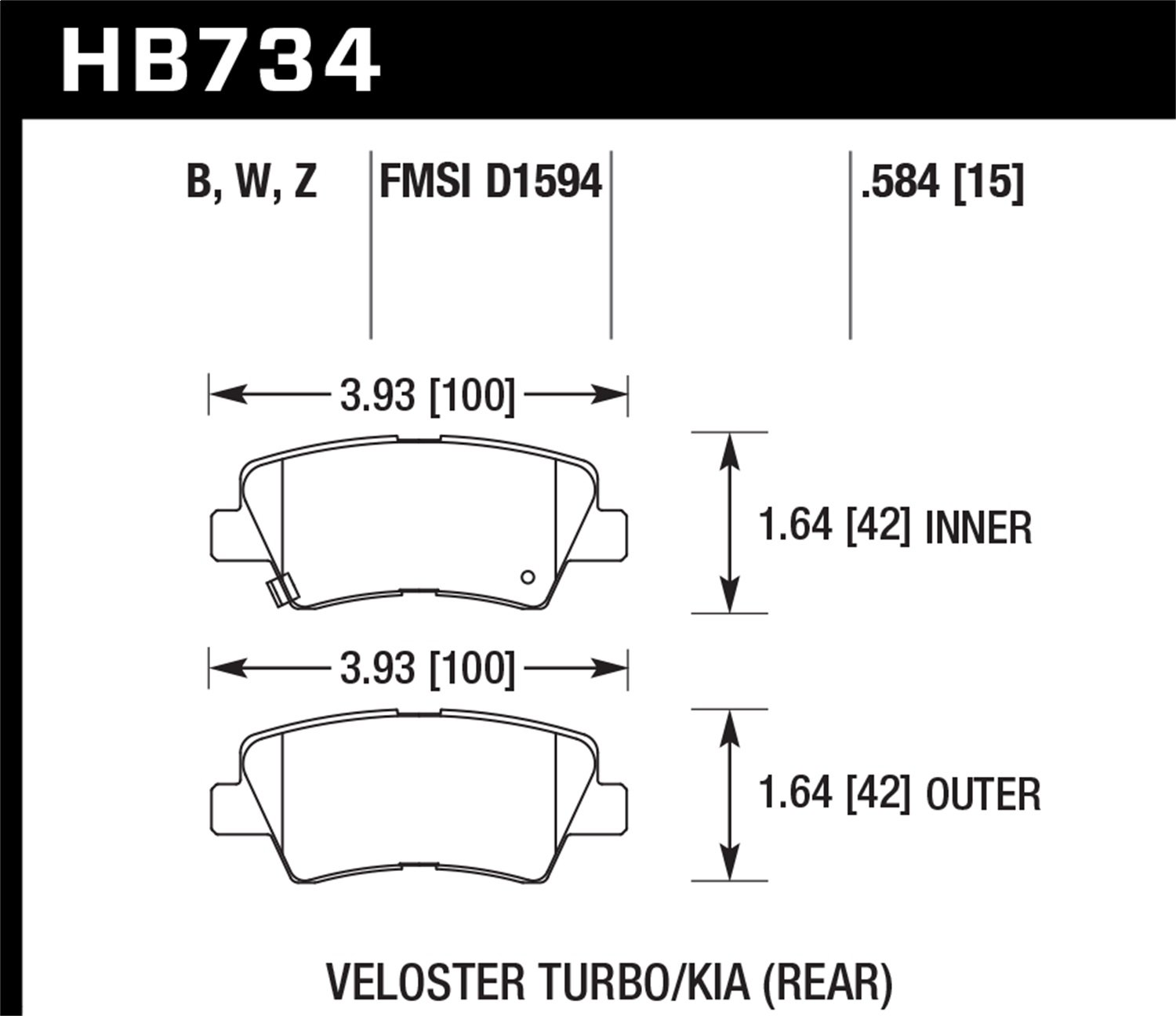 HB734B.584 HPS 5.0 High Performance Street Brake Pads for Cars & Trucks - Perfect for Daily Driving, Commuting and City Stop-and-Go Traffic