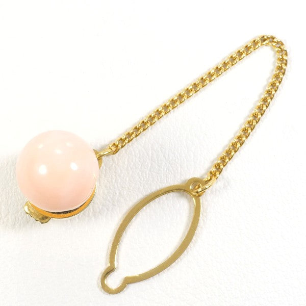 18K Yellow Gold Coral Pin Brooch - Elegant Vintage Jewelry for Women, Perfect for Weddings, Parties & Special Occasions