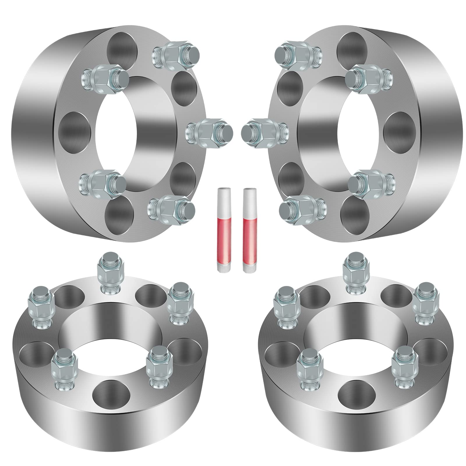 5x5 to 5x127 Wheel Spacers 2 Inch - Compatible with Jeep Grand Cherokee WK (2005-2010), Wrangler JK/JKU (2007-2018), Commander XK (2006-2010), Grand Cherokee WJ (1999-2004) - 87.1mm Bore with 1/2