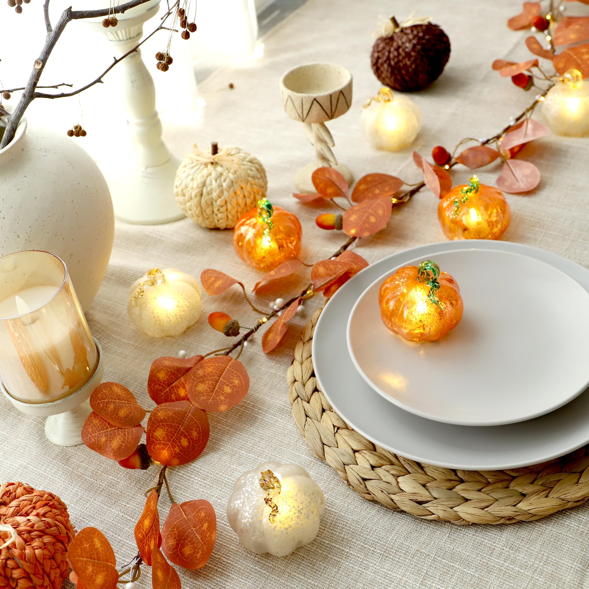 Fall Fairy Lights - Battery Operated String Lights for Thanksgiving & Indoor Decor (Acorn Garland) - Perfect for Home & Party Decorations