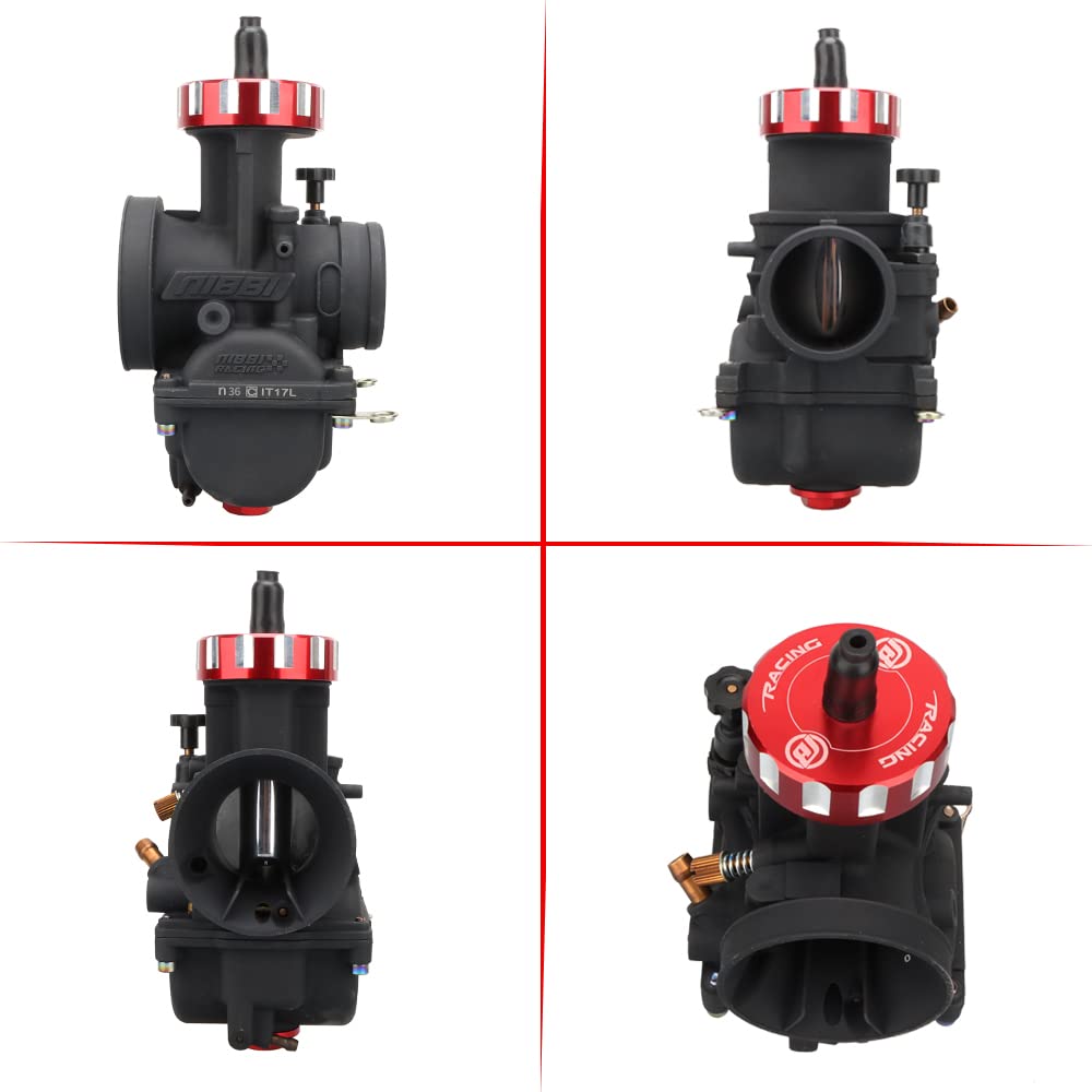 NIBBI 36mm PWK Carburetor with Carb Jets - Compatible with 400cc-450cc Motorcycle Engines, Dirt Bikes, Mini Bikes, Pit Bikes & GY6 ATVs - High-Performance Air-Fuel Mixture for Off-Road Racing & Trail Riding
