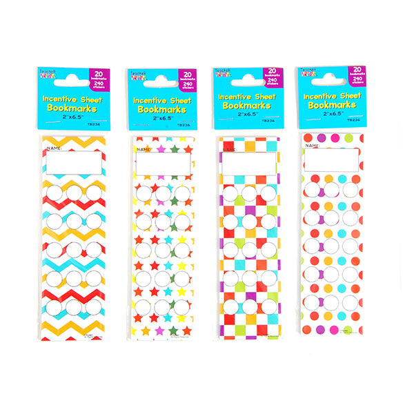 20-Pack Motivational Bookmark Set with 240 Stickers (5 Sheets) - 2
