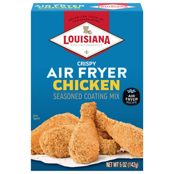 Louisiana Fish Fry Air Fryer Chicken Coating Mix - 5 oz (Pack of 6) - Crispy & Flavorful Breadcrumb Coating for Chicken - Perfect for Air Fryer, Oven or Deep Frying - Makes 2 lbs Chicken per Box - Great for Family Dinners, Parties & Quick Meals