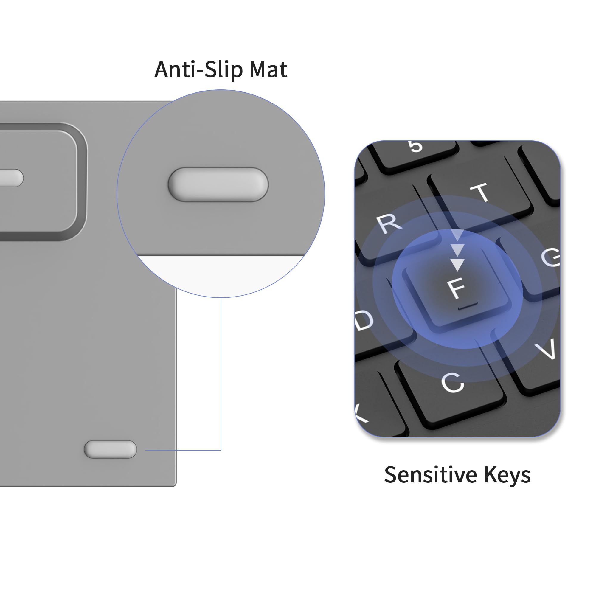 CZUR Rechargeable Bluetooth Keyboard with Touchpad, Ultra Slim Wireless Keyboard for PC, Laptop, Tablet & Phone, Perfect for Home Office, Travel & Remote Work