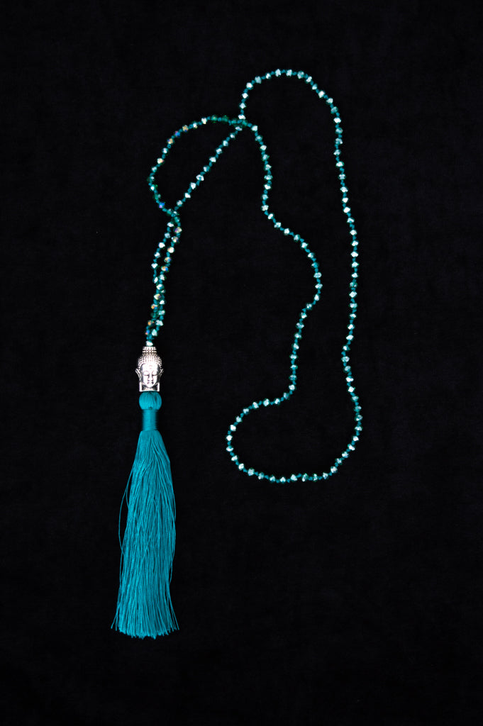 Buddha Necklace - Spiritual Jewelry for Meditation & Yoga - Teal Gemstone Pendant for Men & Women - Perfect for Mindfulness & Peaceful Living