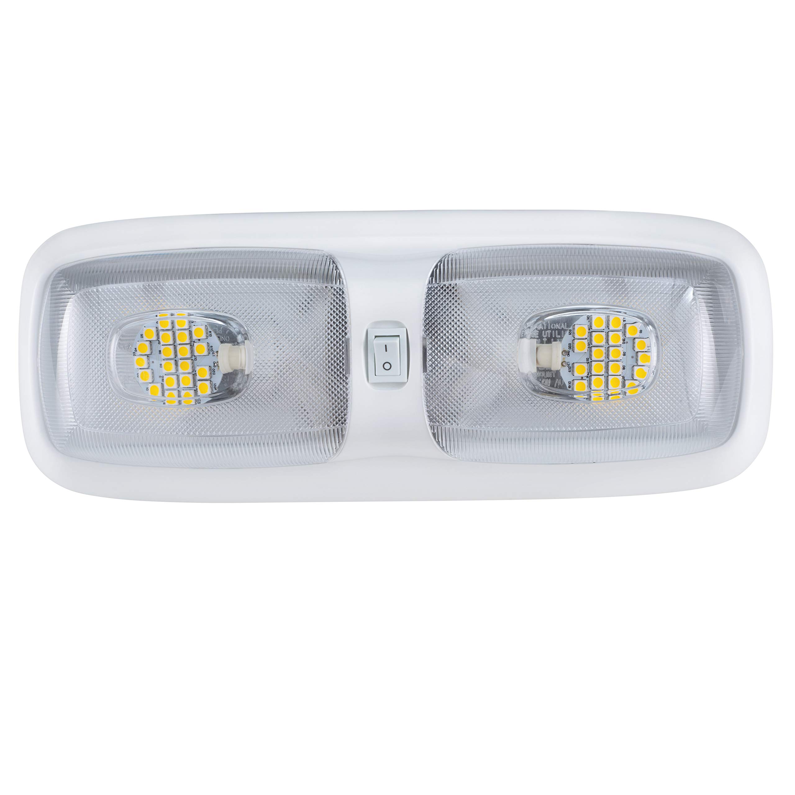 12V RV LED Dome Light Fixture with Switch - 3200K Warm White Interior RV Lighting - Clear Lens & White Housing (10 Pack) - Perfect for RV, Camper, Trailer, and Van Interior Lighting Upgrades