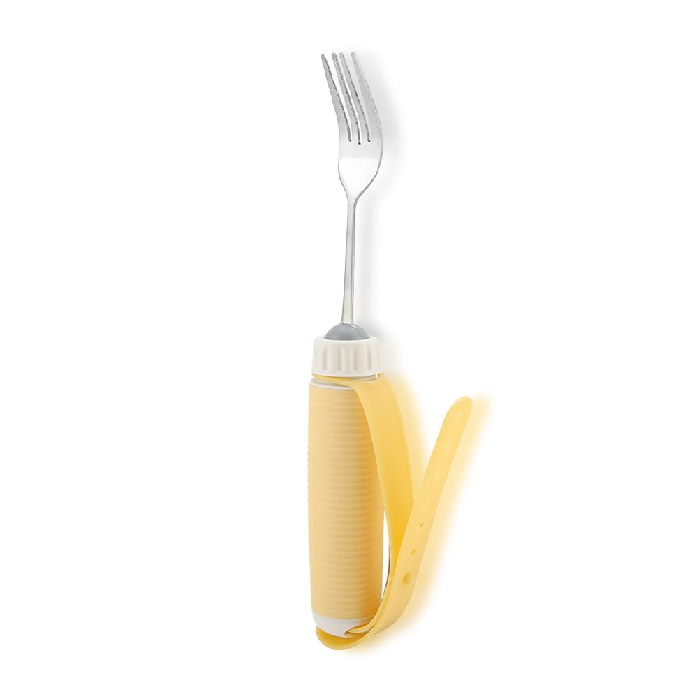 Weighted Non-Slip Adaptive Utensils for Elderly & Disabled - Stainless Steel Easy Grip Spoons & Silverware Set for Hand Tremors, Parkinson's & Arthritis - Ideal for Independent Eating & Daily Kitchen Use