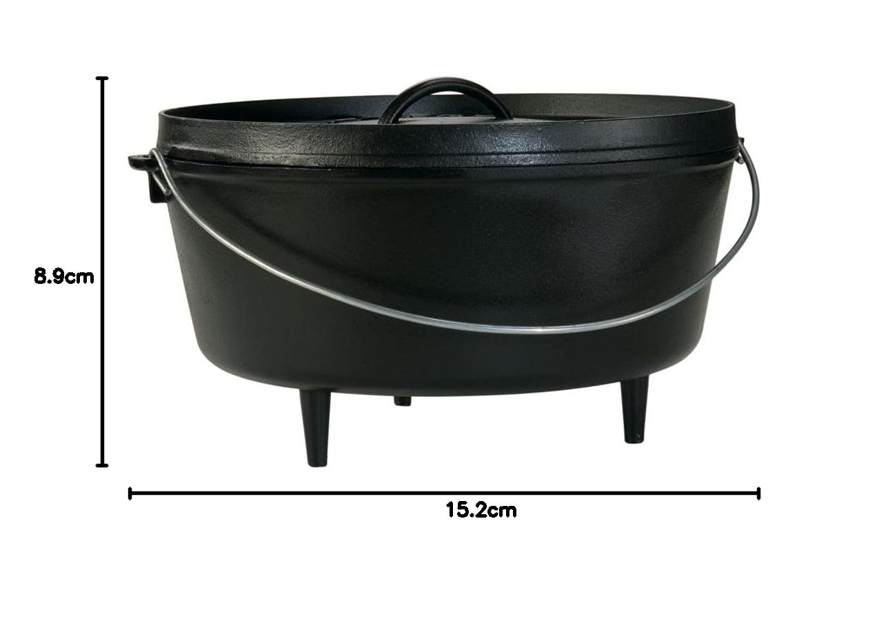 Lodge 10 Quart Pre-Seasoned Cast Iron Dutch Oven with Lid - Heavy Duty Camping Cookware for Oven, Stove, Grill & Campfire - Perfect for Outdoor Cooking, Backpacking & BBQ - Black