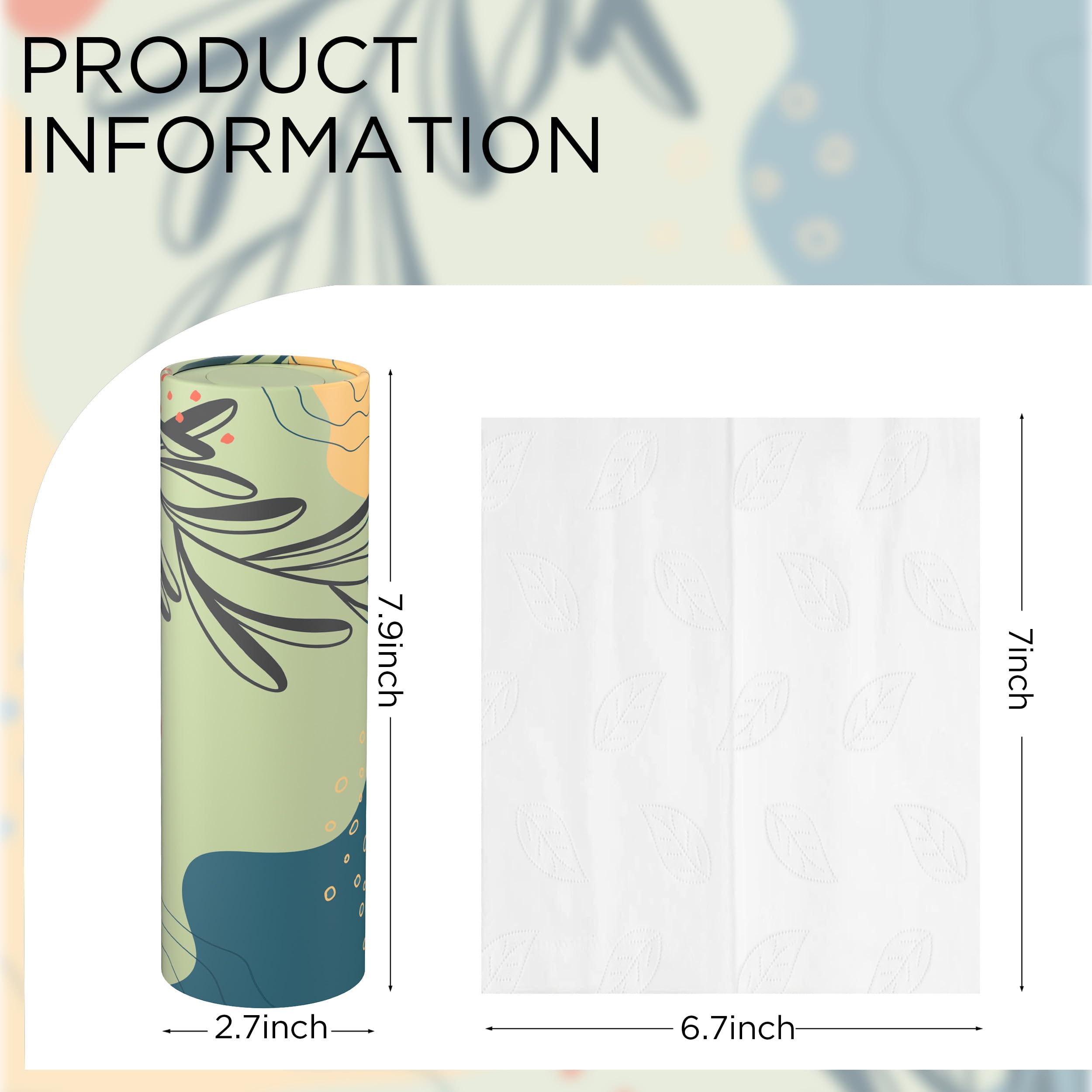 4-Pack Round Car Tissue Holder with 3-Ply Tissues for Car, Home & Office (Boho)