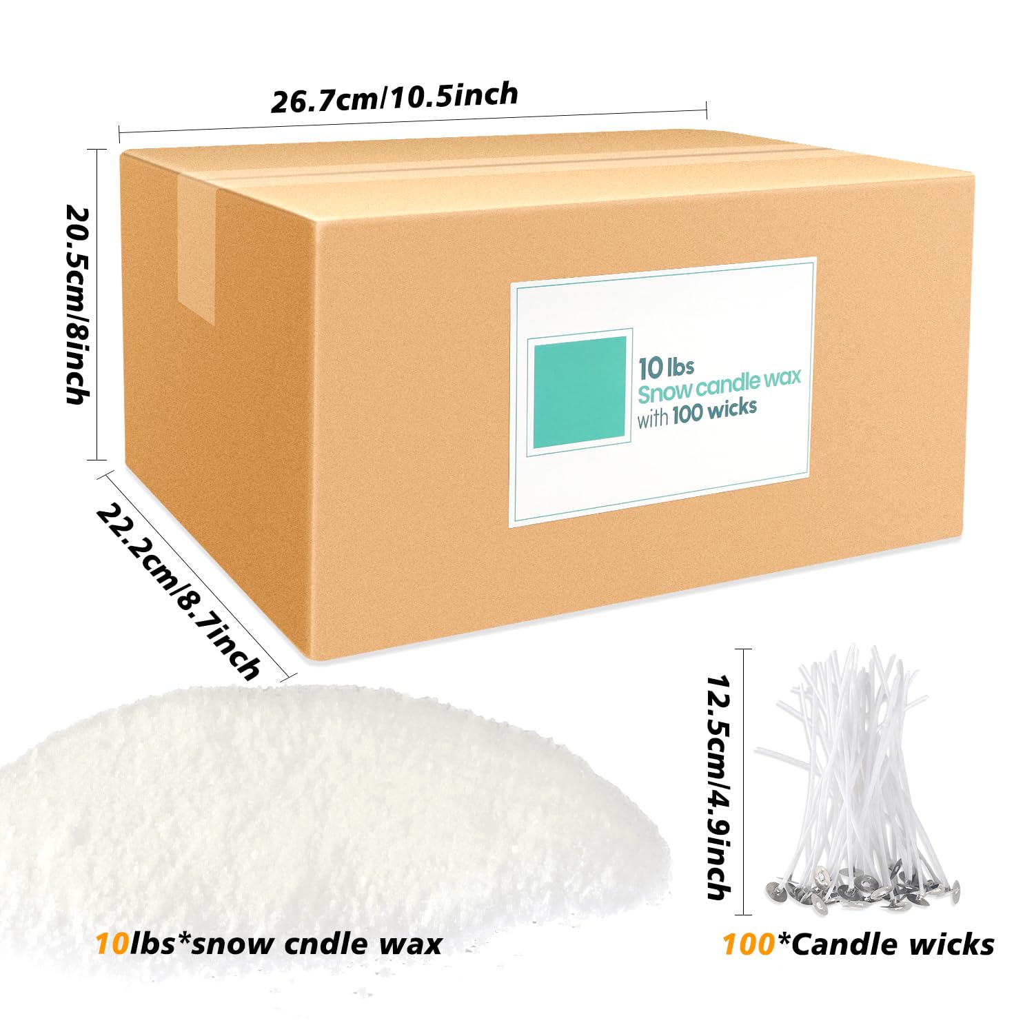 ECLHTLNY 10LB DIY Pearl Snow Candle Making Powder for Soy Wax Candles - Natural High-Quality Candle Supplies with Long Burn Time - Perfect for Home Decor, Wedding Centerpieces & Relaxation