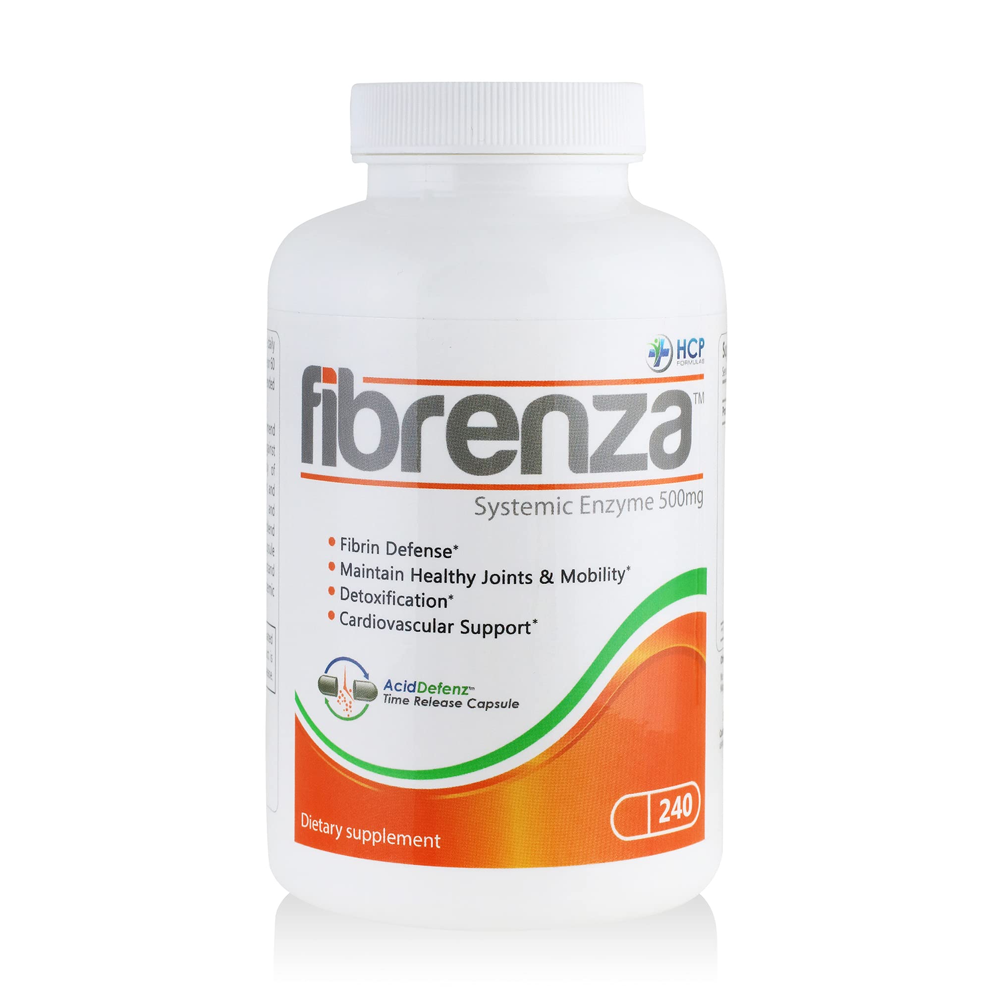 Fibrenza - Systemic Enzyme Complex with Fibrinolytic & Proteolytic Enzymes - Dietary Supplement for Immune Support & Circulation - 240 Capsules - Supports Post-Workout Recovery & Healthy Digestion