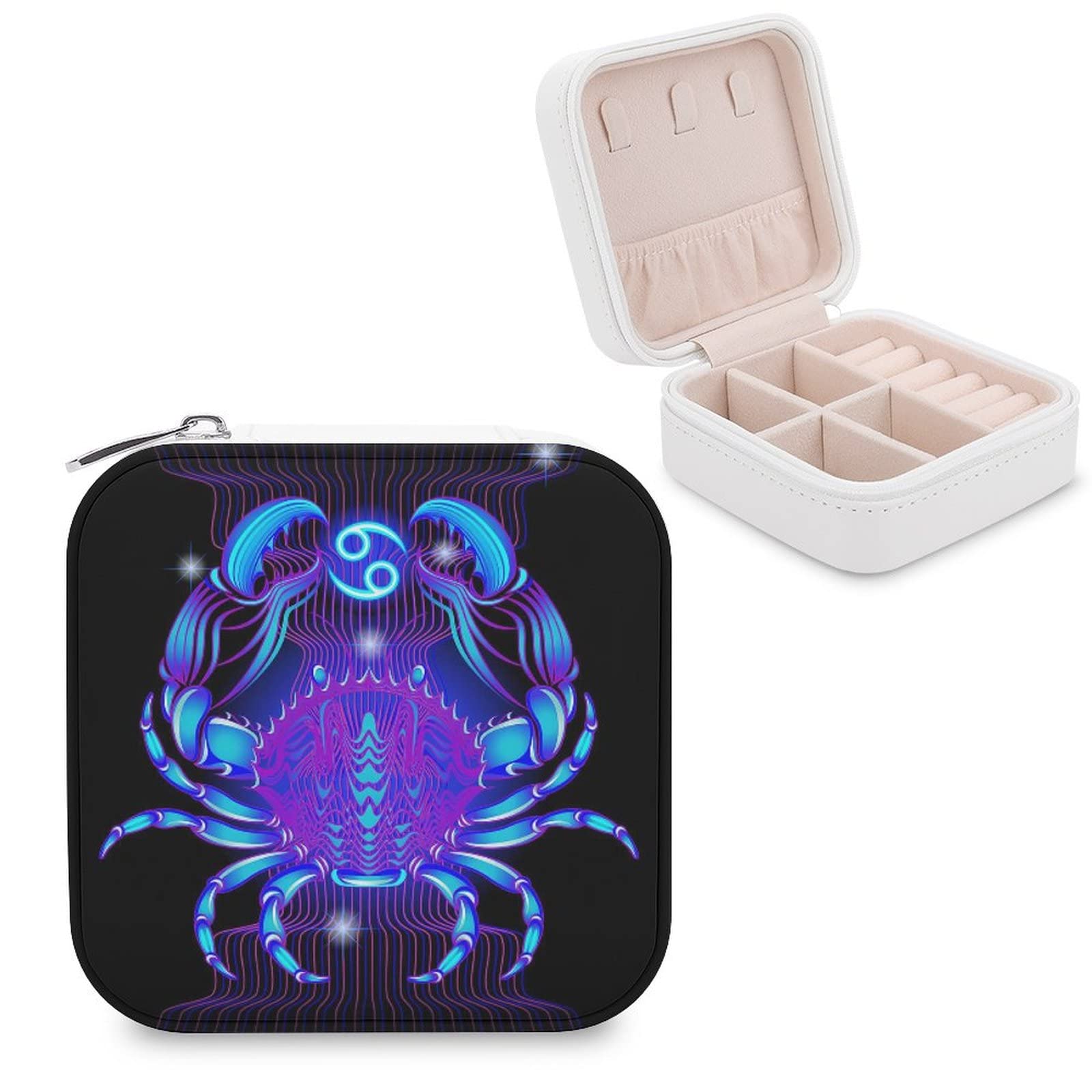 Women's Small PU Leather Jewelry Box - Travel Jewelry Organizer Case with Storage Compartments for Rings, Earrings, Necklaces & Bracelets | Perfect for Travel, Home Display & Gift Giving