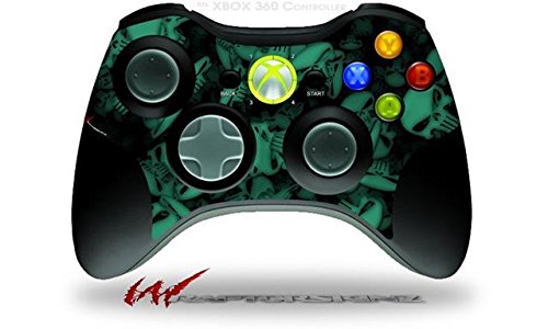 Skulls Confetti Seafoam Green Vinyl Skin Decal for XBOX 360 Wireless Controller - WraptorSkinz Protective Cover (Controller Not Included) - Perfect for Gaming, Customization & Gift Giving