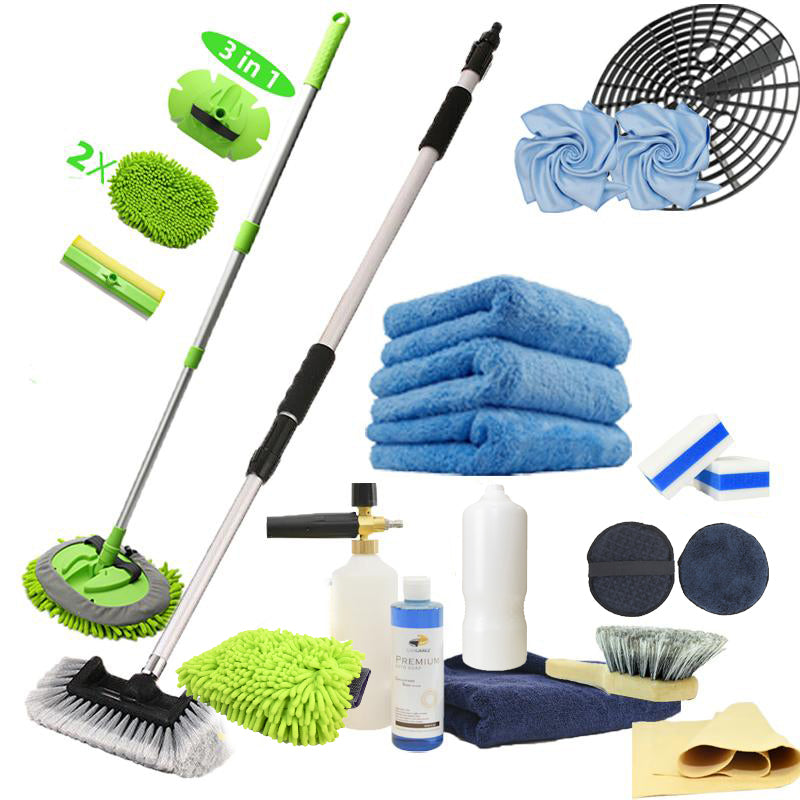 Ultimate Shine & Shimmer All-in-One Car Wash Kit (17-Piece) – Premium Car Detailing Supplies for Hand Washing, Waxing & Polishing – Perfect for Sedans, SUVs & Trucks